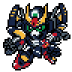 48x48 SDトルネードガンダム(赤黄緑鼠紺白黒の7色) トレス元はザ・グレイトバトル POCKETのVガンダム ロボもね〜描いていけるようになりたいよね〜 ところでエターナルも好調ですしクロスシルエットの新作とかないっすかね!ねぇっ! #ドット絵 #SDガンダム