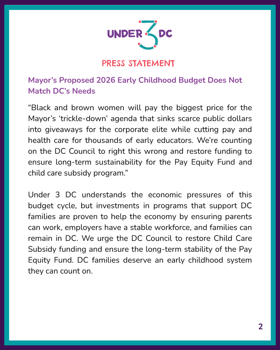 Under 3 DC (@under3dc) on Twitter photo It's been a hectic week in #WashingtonDC, with release of <a href="/MayorBowser/">Mayor Muriel Bowser</a>'s budget proposal + prepping for budget hearings that began soon after. But as we examined the budget, we discovered the mayor's announced support for early childhood education is a one-year-only promise. Read It's been a hectic week in #WashingtonDC, with release of <a href="/MayorBowser/">Mayor Muriel Bowser</a>'s budget proposal + prepping for budget hearings that began soon after. But as we examined the budget, we discovered the mayor's announced support for early childhood education is a one-year-only promise. Read