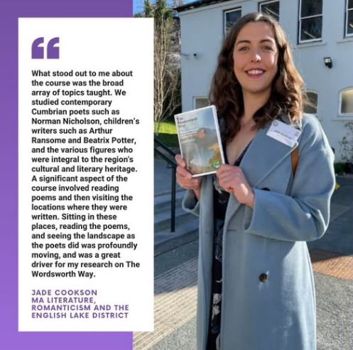 If you are thinking about PG study in the fields of literary, environmental, heritage, and cultural studies, why not come along to our Ambleside open day on Saturday 14 June to find out about our unique MA in Literature, Romanticism &amp; the Lake District📚🍃 tinyurl.com/464texsm