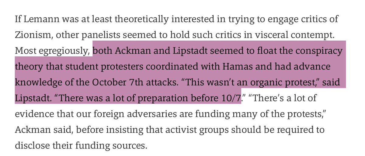 Mari Cohen (@maricohen95) on Twitter photo per <a href="/DavidKlion/">David Klion</a>'s reporting, Deborah Lipstadt is publicly saying student pro-Palestine protestors had advance knowledge of Hamas 10/7 attacks. jewishcurrents.org/the-end-of-the… per <a href="/DavidKlion/">David Klion</a>'s reporting, Deborah Lipstadt is publicly saying student pro-Palestine protestors had advance knowledge of Hamas 10/7 attacks. jewishcurrents.org/the-end-of-the…
