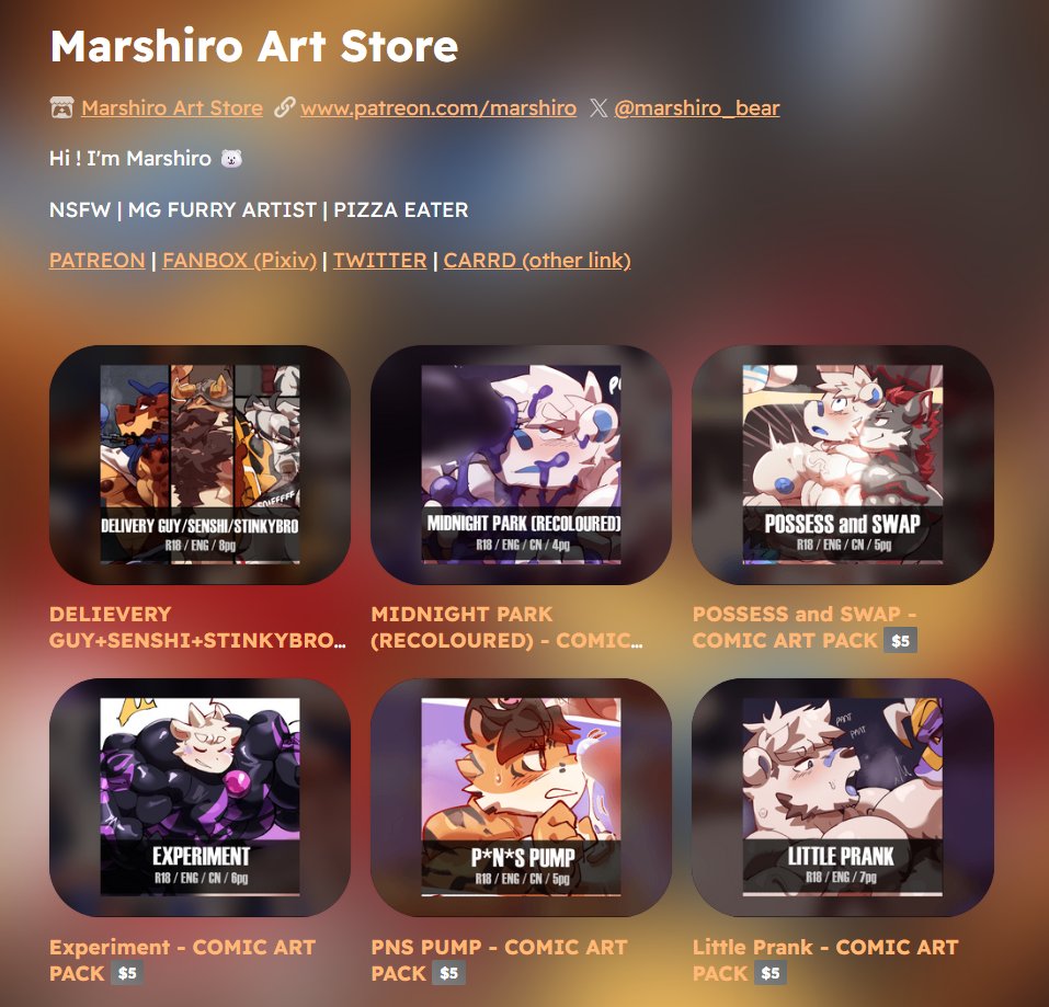 ART STORE UPDATE! and the old version of 'Midnight Park' comic is now free!
marshiro-bear.itch.io