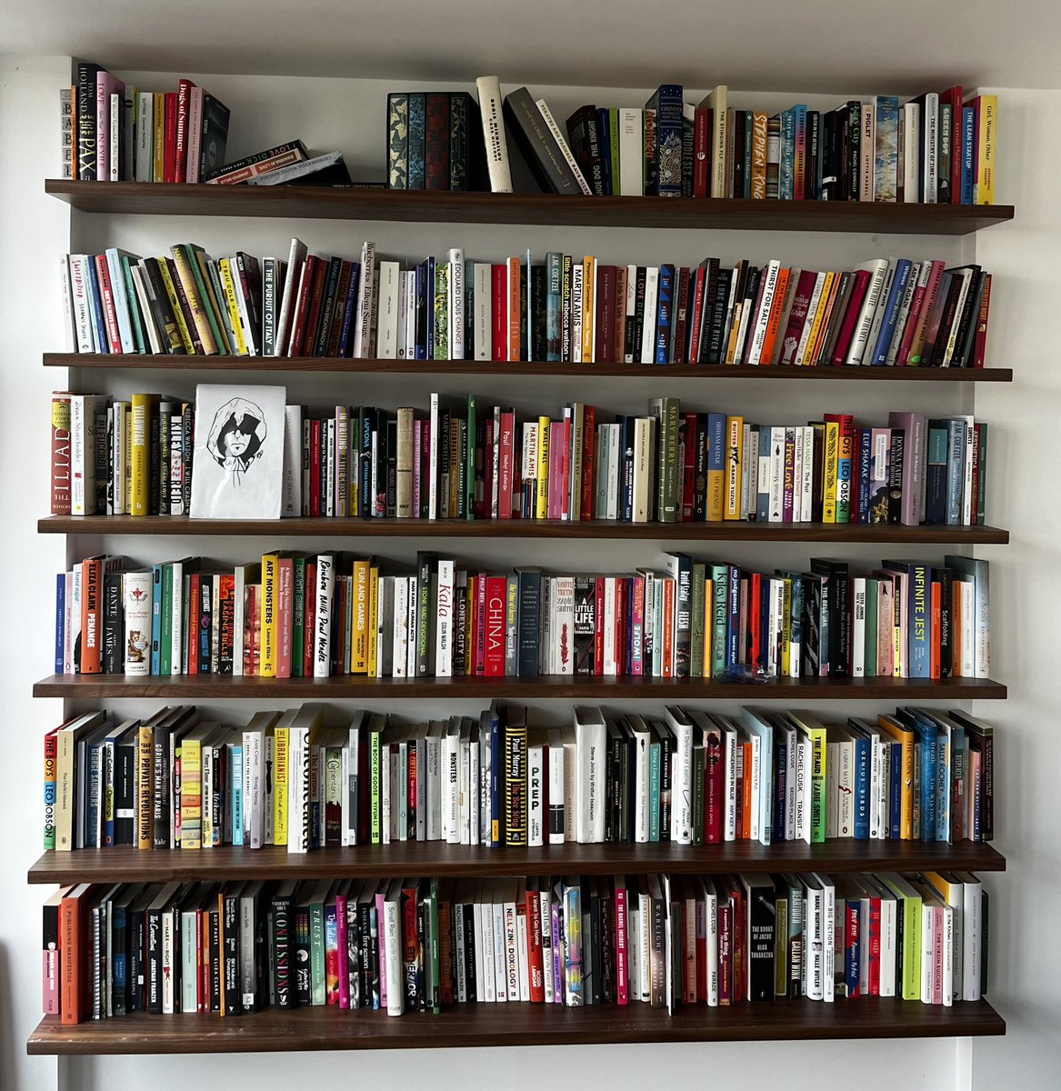 put up new floor to ceiling bookshelves today