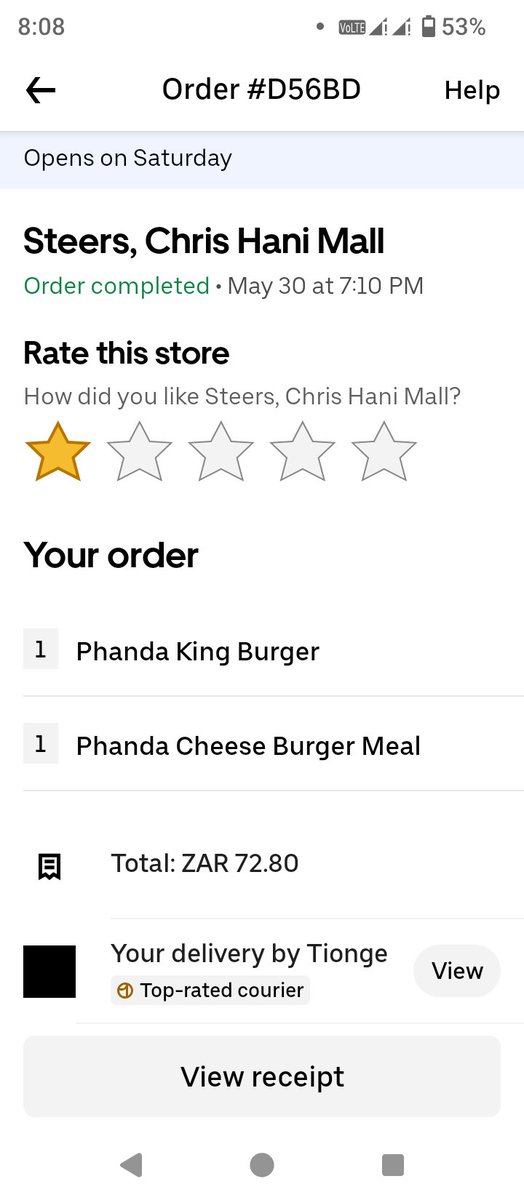 dineo_sn's tweet photo. My entire family is going to bed without eating tonight because uber eats drivers decided not to deliver my order but they claimed that the order has been completed.  @UberEats
@Uber_Support https://t.co/GBWUJAUivO