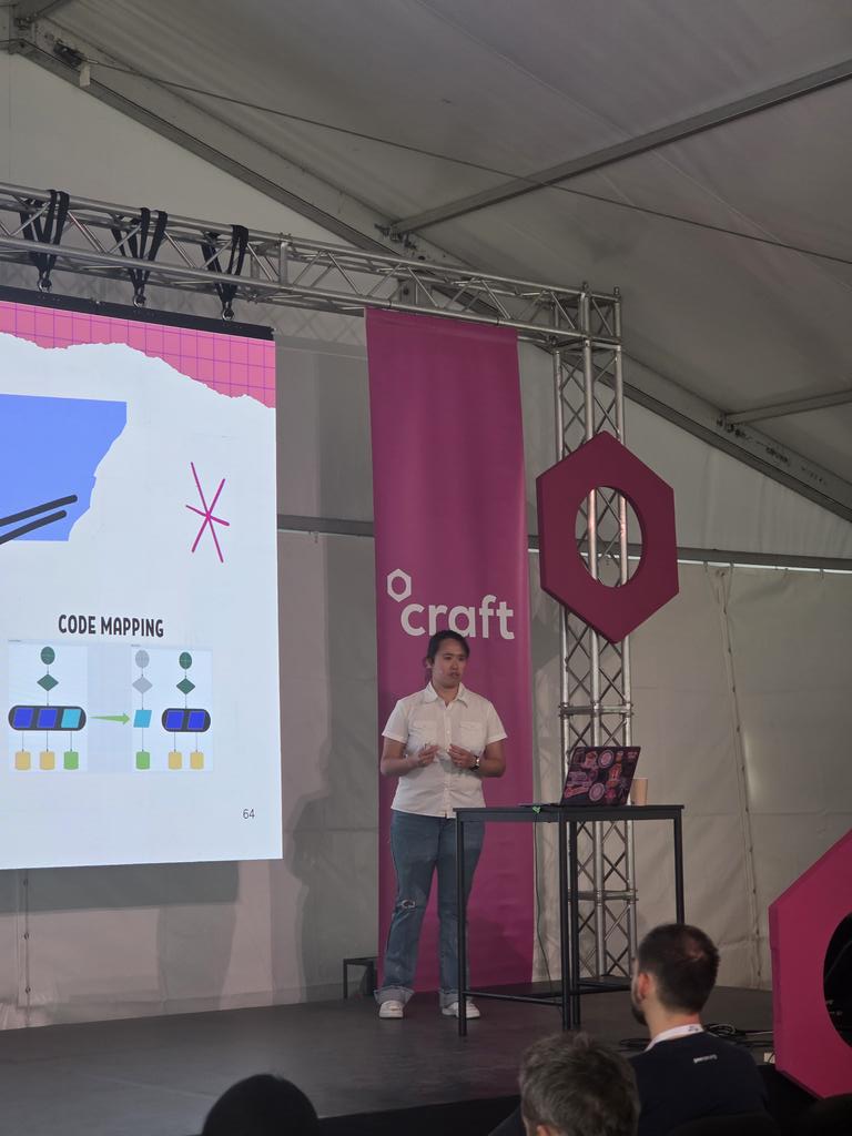 CraftConf's tweet image. 🎙️Susan Fung showed techniques to quickly sketch out visualizations of coding problems and complex system architectures using online platforms such as Miro, Mural on the Pink Stage.🖍️ #craftconf