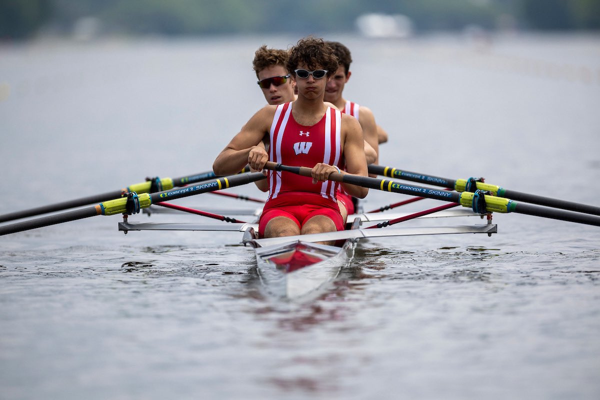 IRA V4 Time Trial

1. Washington 5:59.438
2. Cal 6:02.638
3. Penn 6:06.798
- - - - - - - - - - - - 
22. Wisconsin 6:20.126
- - - - - - - - - - - -
39 entries

UW men into afternoon DE Semis
