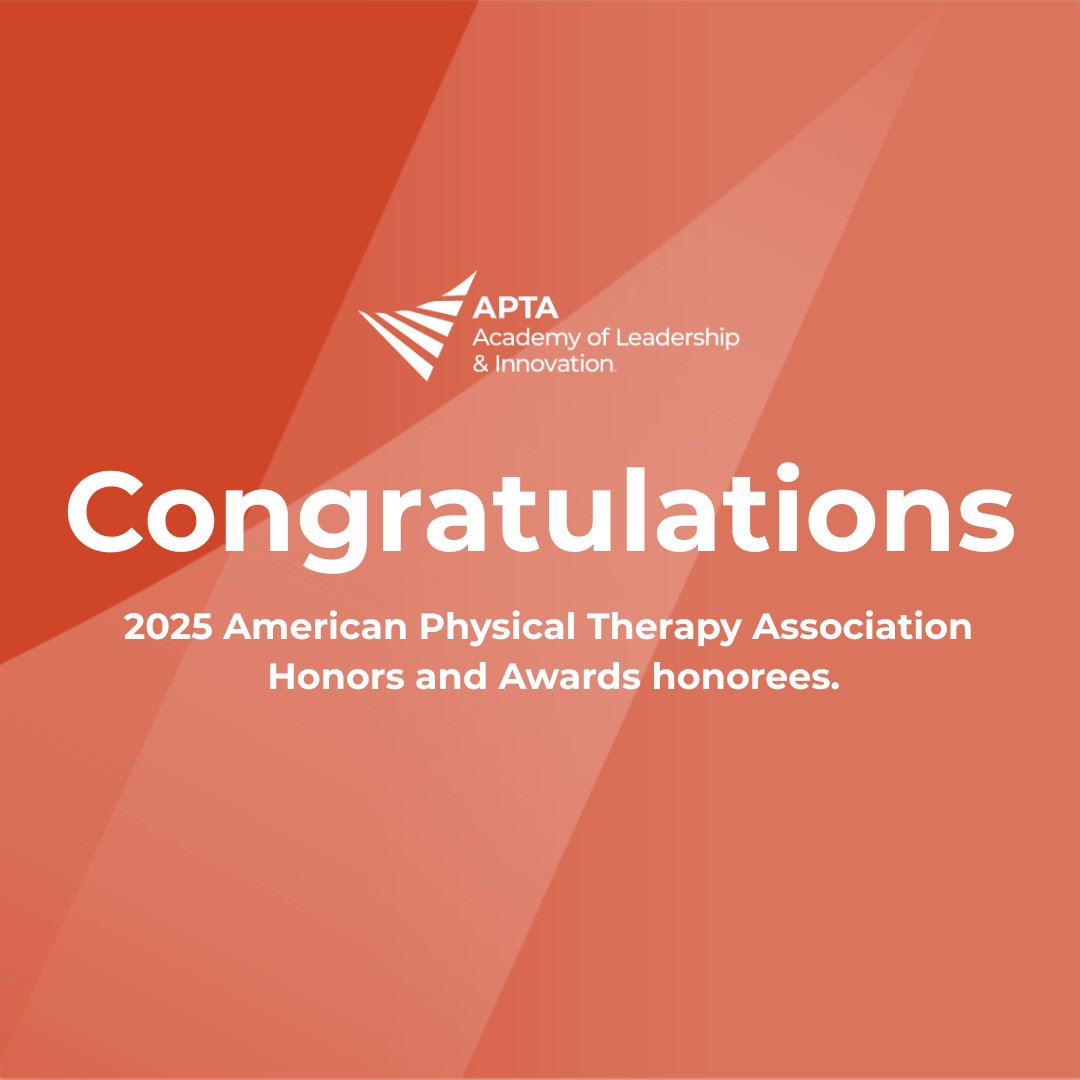 We are excited to announce APTA Academy of Leadership and Innovations members have been selected as recipients in the 2025 American Physical Therapy Association Honors and Awards programs. Please share in congratulating our members!

#physicaltherapists #healthcareadvocacy