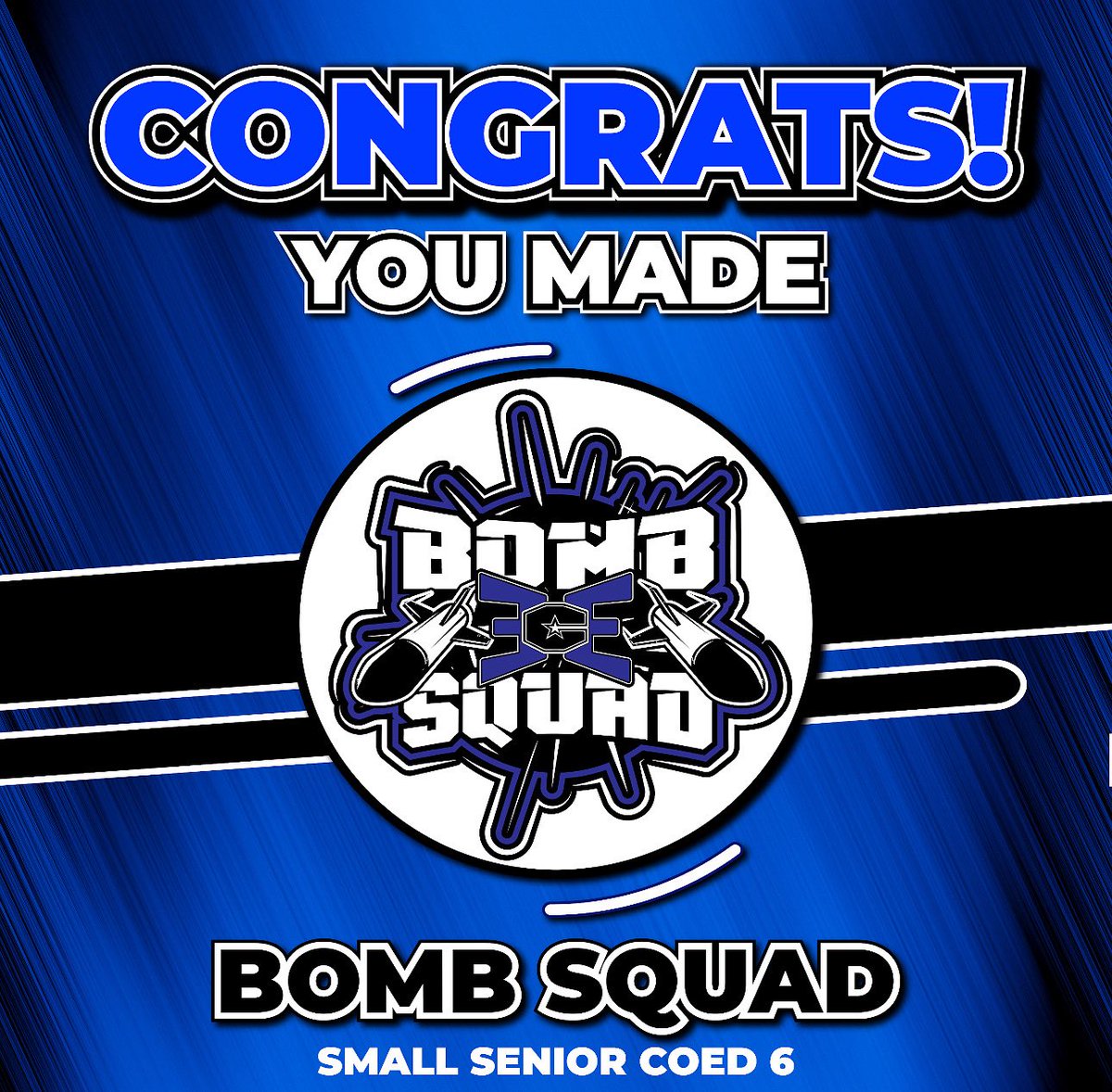 𝘾𝙊𝙉𝙂𝙍𝘼𝙏𝙐𝙇𝘼𝙏𝙄𝙊𝙉𝙎 to all of the athletes who made BOMB SQUAD for the 2025-2026 season! 💙🖤 Your emails have been sent!📧 #proudtobeece #WhatSquad?! 💣🖤