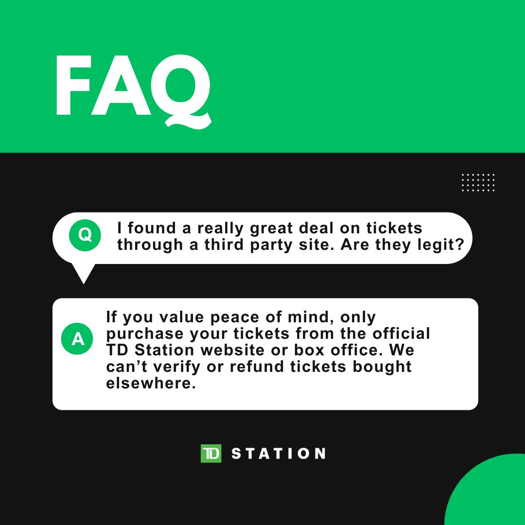 This week's FAQ Friday is all about third party websites and how they can't be trusted. If you want to be sure your tickets are real and you haven't wasted your money, buy directly from the TD Station website!
