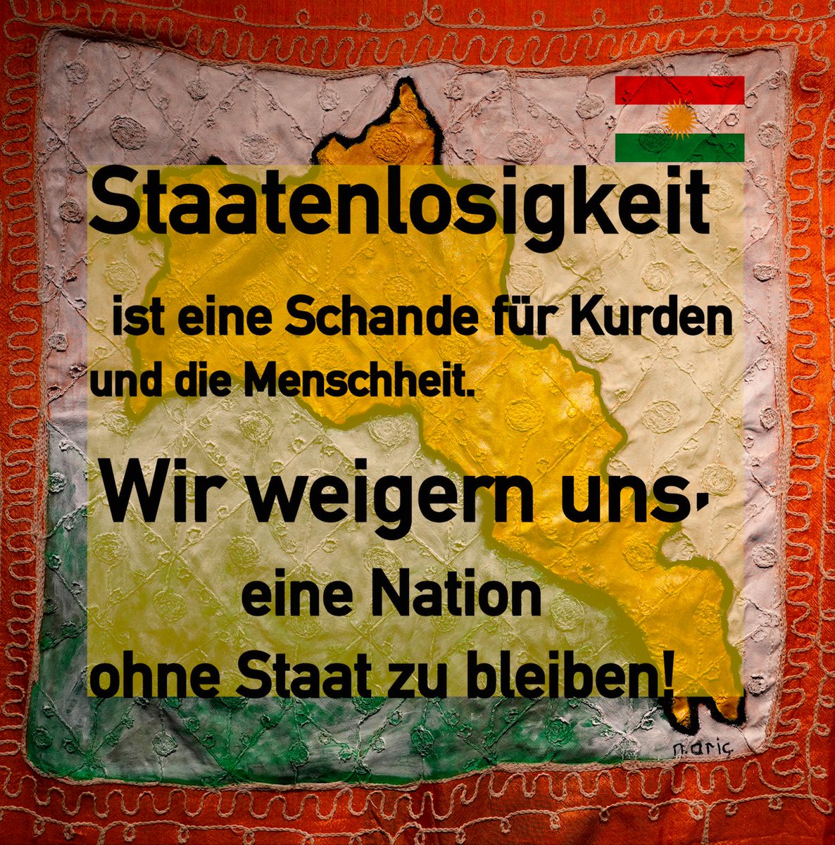 aricnizamettin's tweet photo. L'apatridie est une honte pour les Kurdes et l'humanité. Nous refusons de rester apatrides !
#Kurdistan, #KurdishRights, #UN, #HumanRights, #SelfDetermination,#Azadî, #Edalet, #Mirovahî https://t.co/aG5jXEwoT7