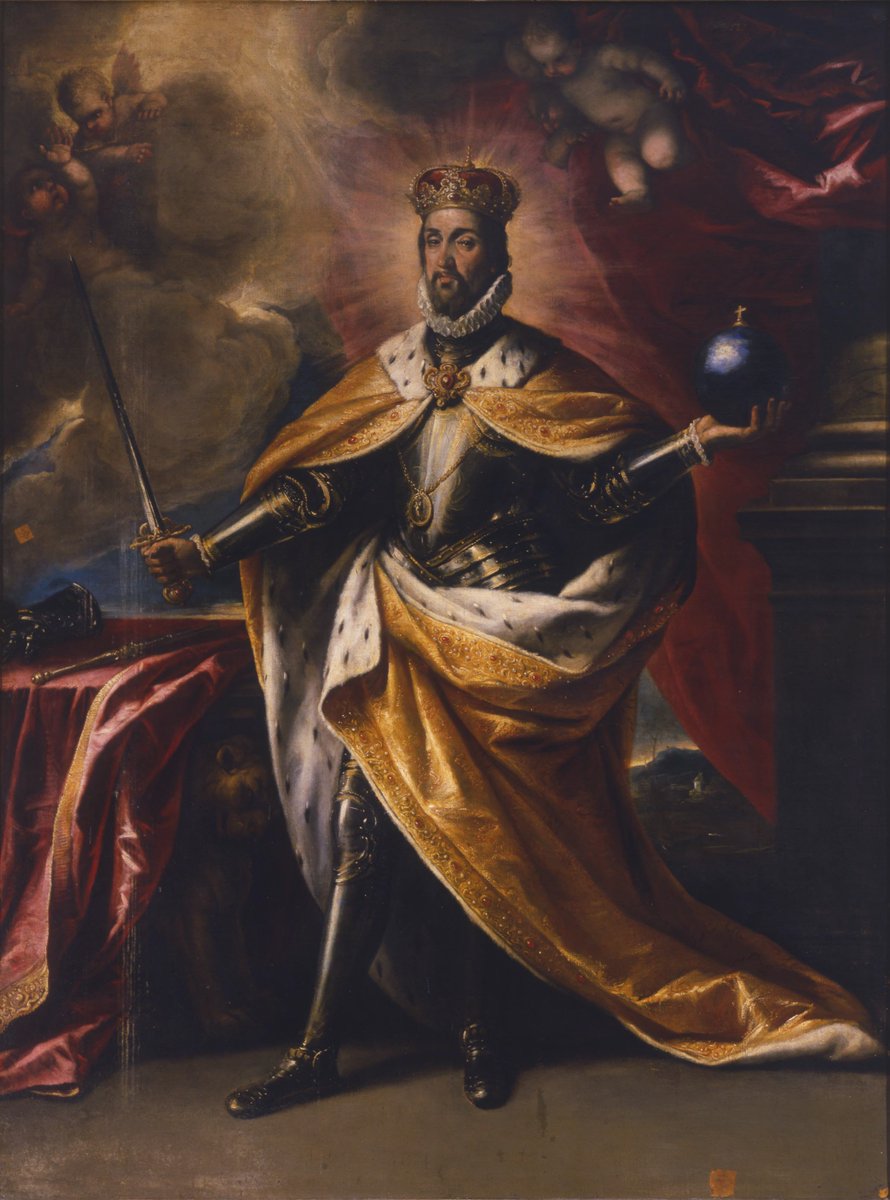 San Fernando, atribuido a Luca Giordano, en la <a href="/rabasf/">Academia S. Fernando</a>.
Una pintura muy interesante.  Pérez Sánchez estimaba que era de escuela madrileña de fines del XVII