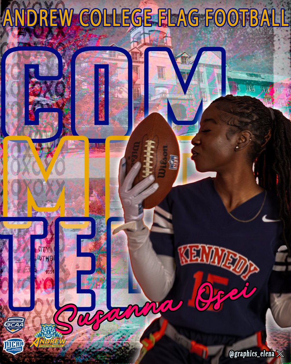 The Andrew College Fighting Tigers Women’s Flag Football program is thrilled to welcome   Susanna Osei JFK High School in Bronx, NY to our family! As we gear up for our inaugural season in Spring 2026, adding talented athletes like Susanna to set the stage success