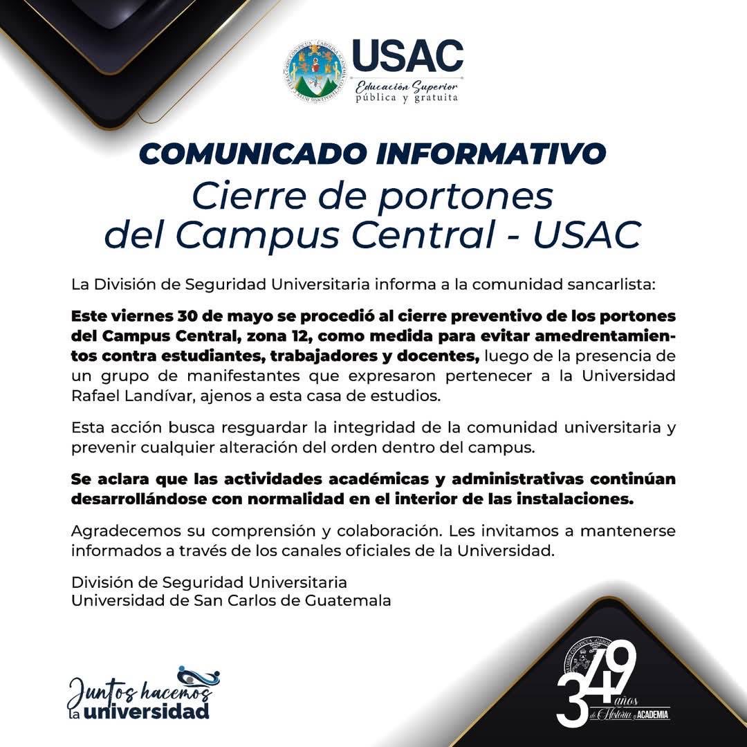 ¿Así que encerraron a todos los universitarios con quiénes según ellos, 'representan una amenaza'?

No, si estos trabajadores de la represión son unos genios. Siempre obedeciendo a la “gran cabezota” de la #USAC

No saben lo que es la solidaridad, y la señal de amedrentamiento 🤣