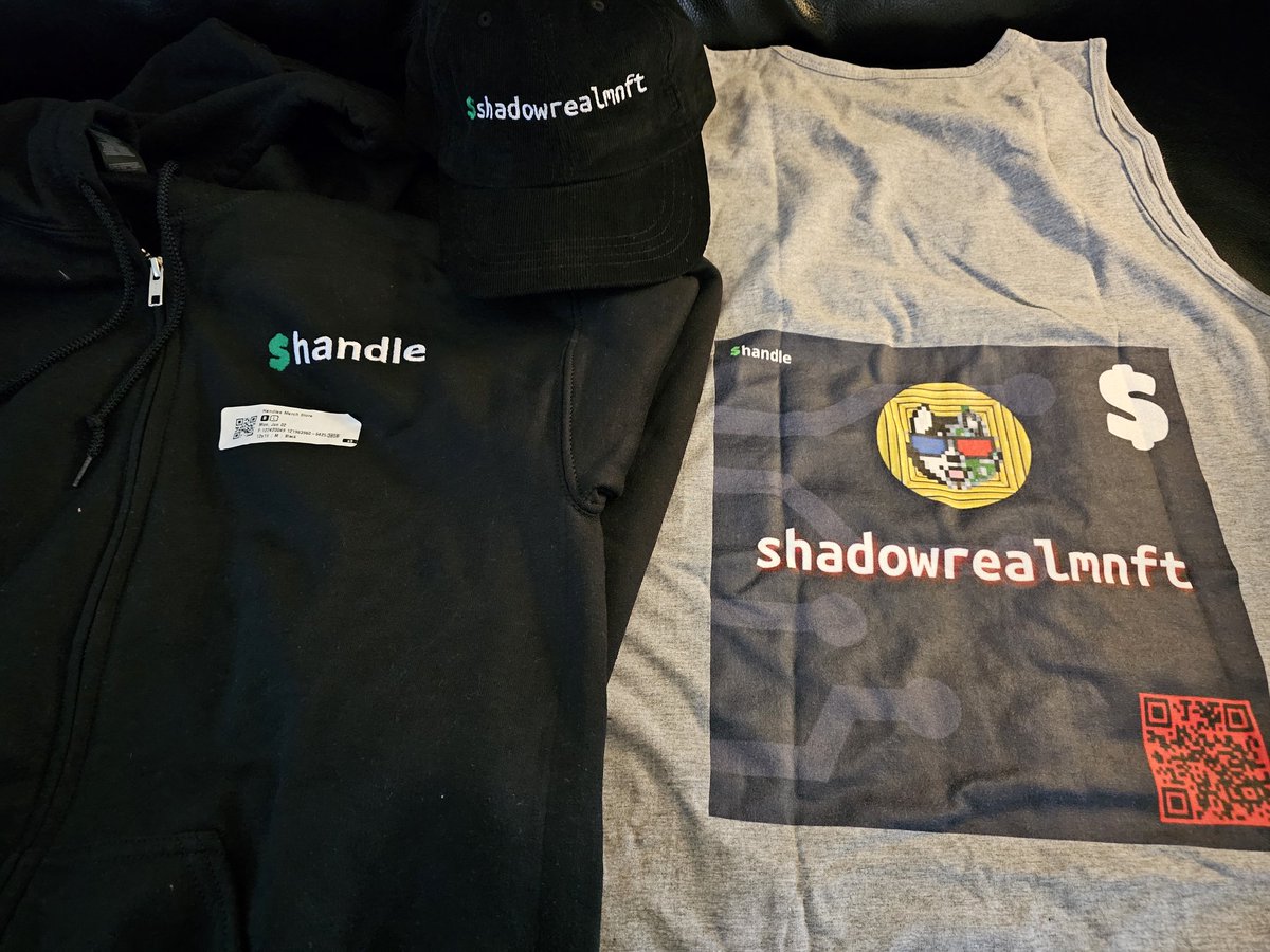 <a href="/adahandle/">$handle</a> my merch came in today! Gotta say, it feel pretty good. A great job to your supply handler. Now to wait for my NFT 12x12 frame. This is a very exciting time!
