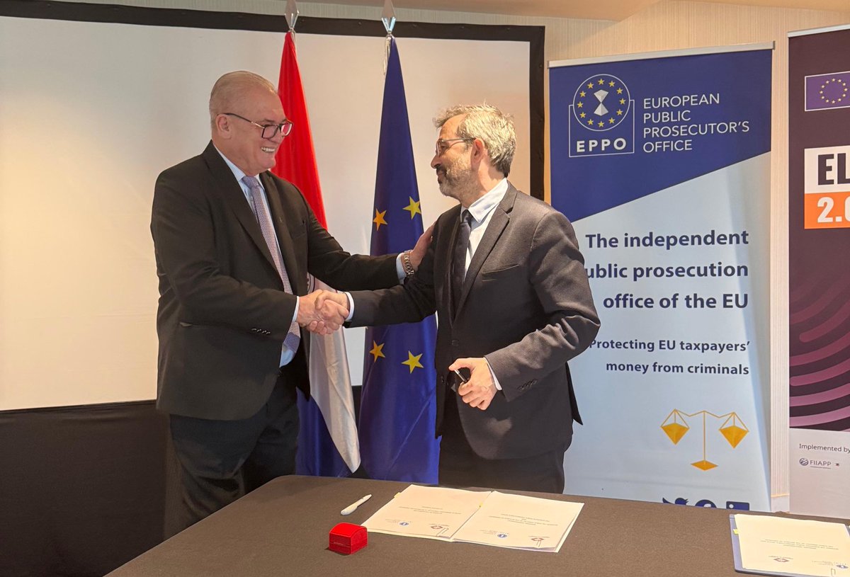 Firma de un Acuerdo de Colaboración con la Fiscalía Europea, en un acto celebrado en la ciudad de Madrid, Reino de España.