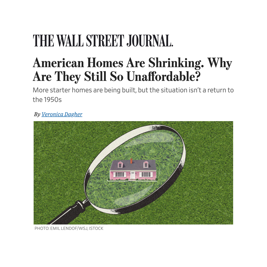 Flock Homes (@flockhomes) on Twitter photo 🏠 What happens when even smaller starter homes become unaffordable for most Americans?
According to the <a href="/WSJ/">The Wall Street Journal</a>, despite starter homes shrinking in size, their prices have jumped 44% since 2020, while the income needed to qualify has more than doubled from $49,008 to $101,376 in 🏠 What happens when even smaller starter homes become unaffordable for most Americans?
According to the <a href="/WSJ/">The Wall Street Journal</a>, despite starter homes shrinking in size, their prices have jumped 44% since 2020, while the income needed to qualify has more than doubled from $49,008 to $101,376 in