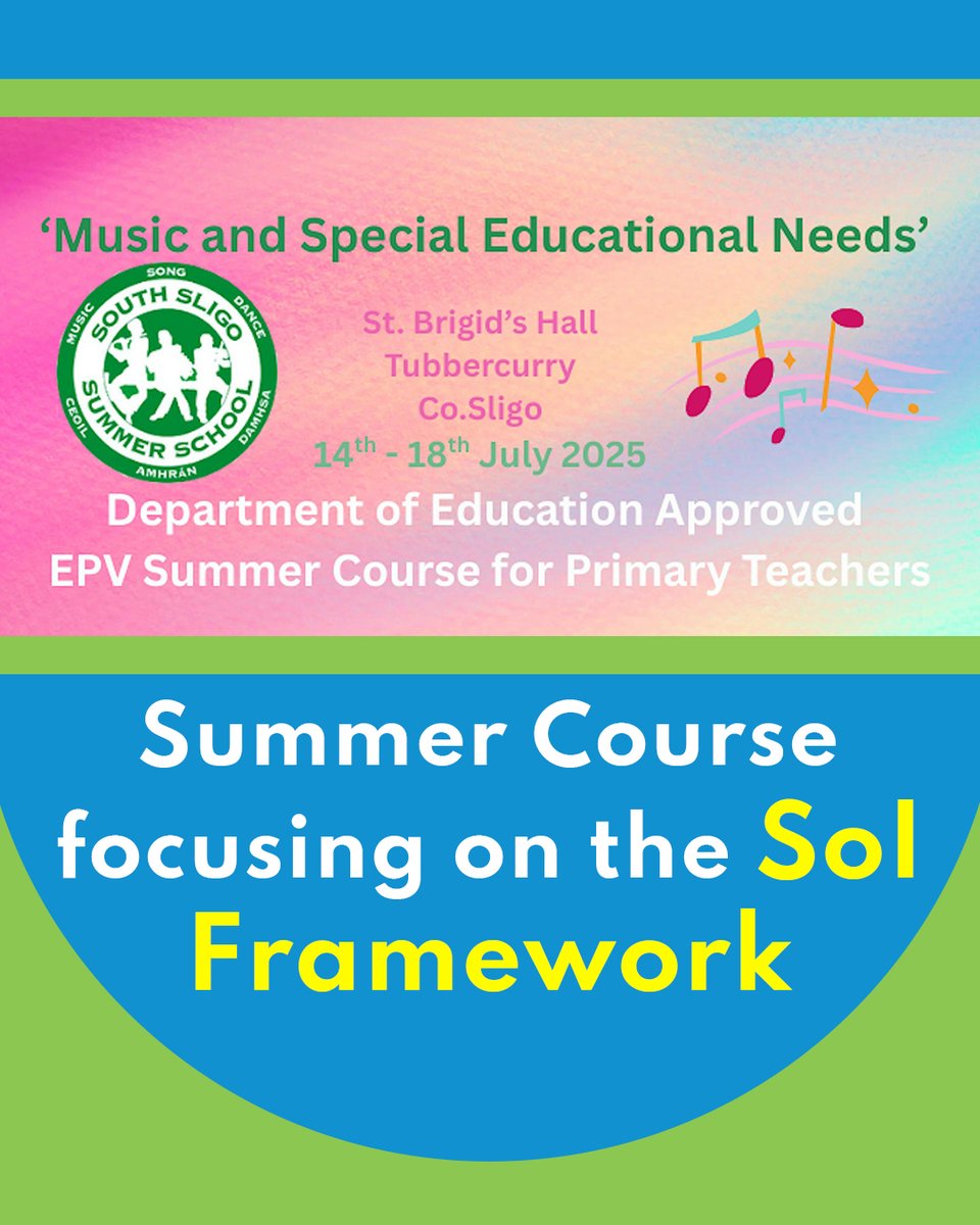 Sounds of Intent (@soundsofintent) on Twitter photo Great to see <a href="/SSMusicWeek/">South Sligo Summer School</a> organising this event! It’s a summer course for primary school teachers centred around the SoI framework for musical engagement, led by a recent graduate of the Sounds of Intent PgCert!
Link to sign up here:
eventbrite.ie/e/music-and-sp… #musiceducation Great to see <a href="/SSMusicWeek/">South Sligo Summer School</a> organising this event! It’s a summer course for primary school teachers centred around the SoI framework for musical engagement, led by a recent graduate of the Sounds of Intent PgCert!
Link to sign up here:
eventbrite.ie/e/music-and-sp… #musiceducation
