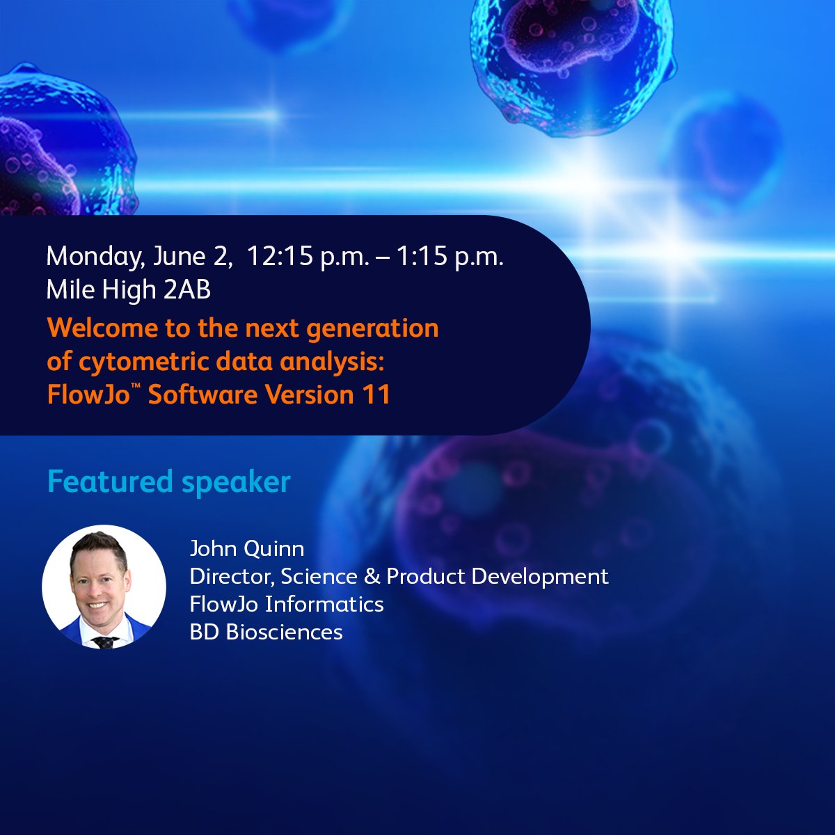 Don’t miss our upcoming commercial tutorials at #CYTO2025. Join our #flowcytometry and data analysis experts to learn more about how the next generation of innovation will change the field of flow cytometry.  
bit.ly/3Svv1g6
 #BDBiosciences #spectralcytometry #FlowJo