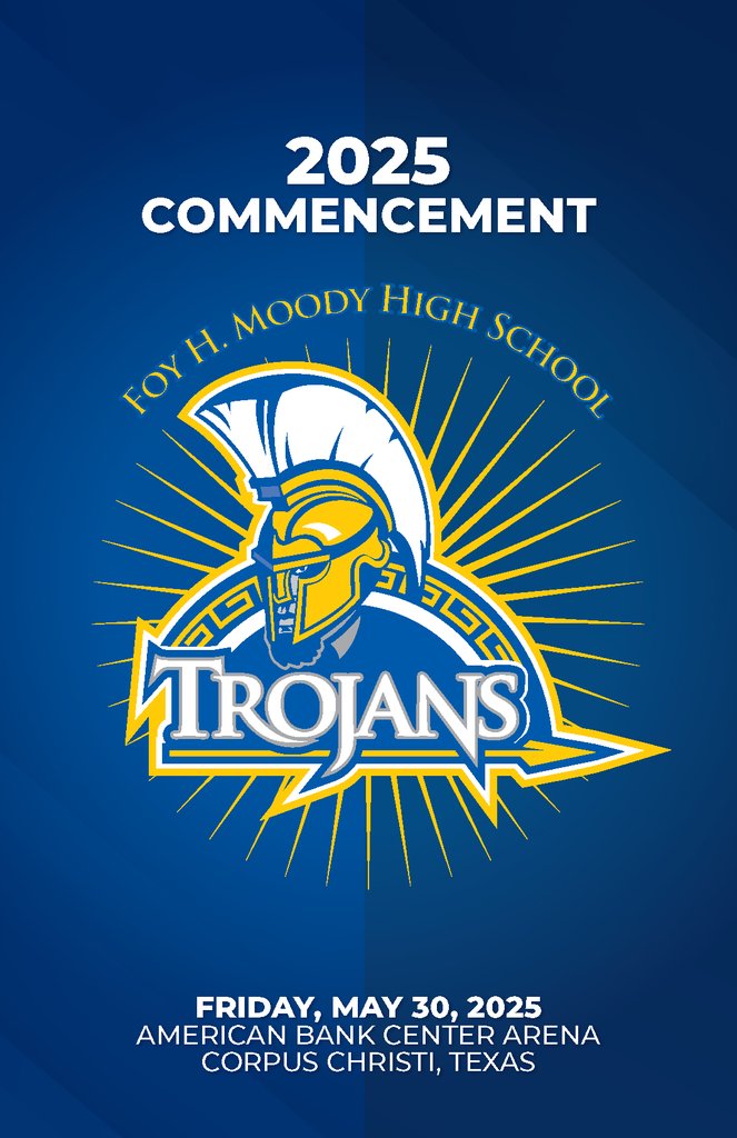 Congratulations, Class of 2025! 🎓👏

Let's cheer on the Foy H. Moody High School Trojans as they walk the stage. The ceremony begins at 2 p.m. We are #CCISDproud of you! 
Watch live: youtube.com/live/MqSxudO_c…