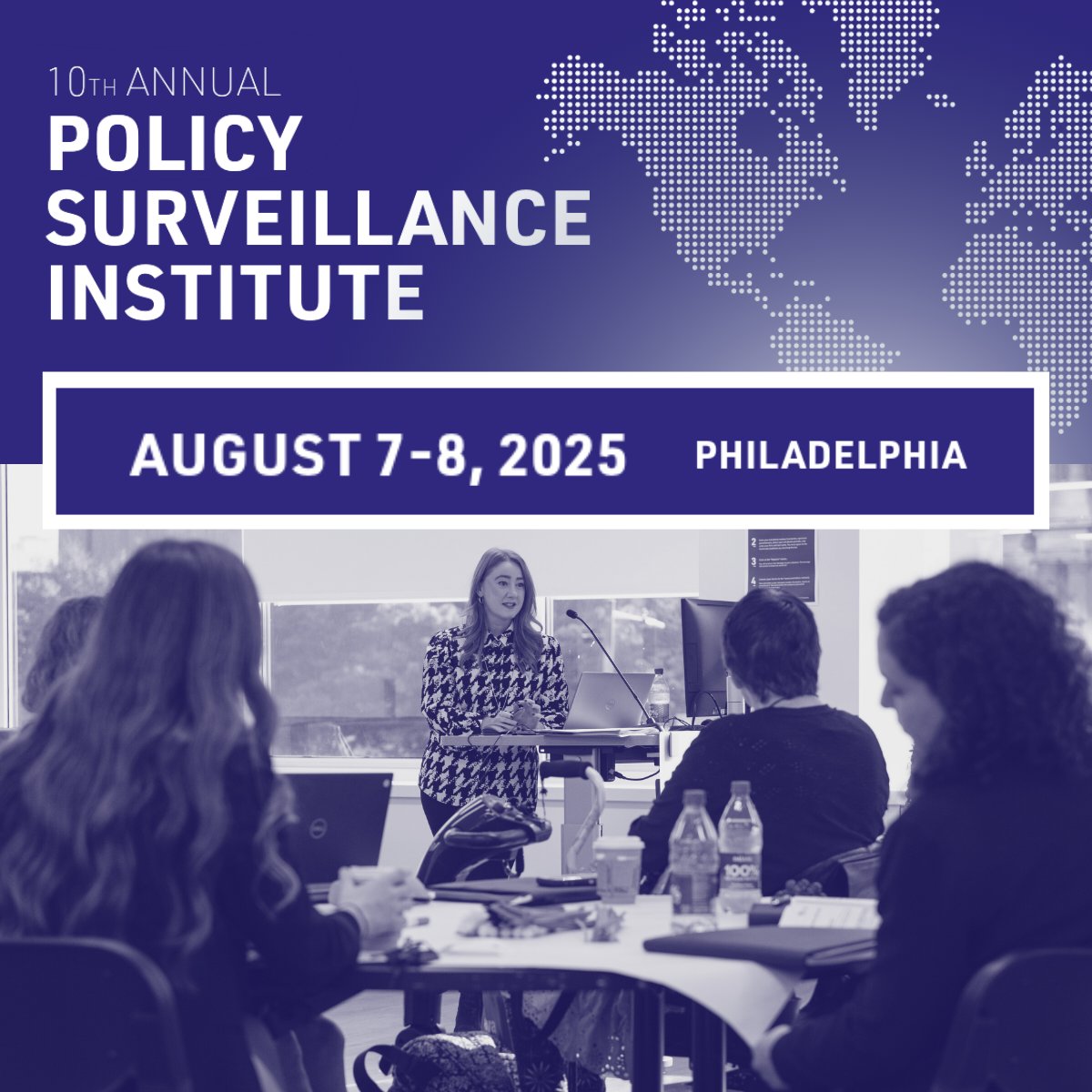 Registration is open for the 2025 Policy Surveillance Institute, Aug 7–8 in Philadelphia. Join CPHLR for hands-on training in legal mapping and policy surveillance methods. Introductory &amp; advanced tracks available. Learn more: bit.ly/PSInstitute25