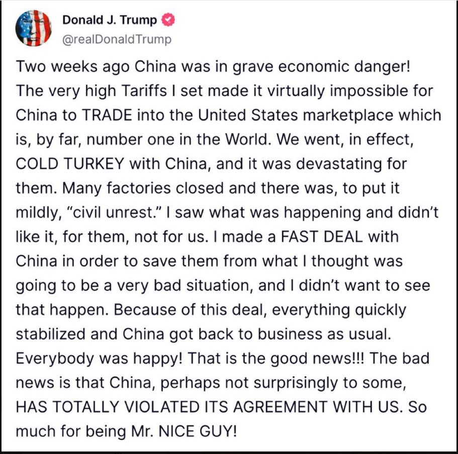 Can you believe it? Kind-hearted Trump wants to save China, the country that the U.S. sees as its number one enemy and has used every possible means to suppress and contain. Now he's angry again, because China still refuses to sell them rare earths.