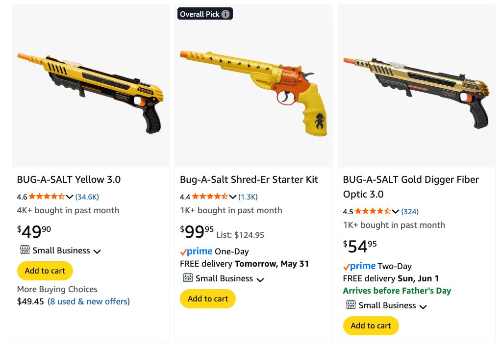 ChanningAllen's tweet image. Of all the weird gadgets I collect, this might be my favorite. Salt gun for killing flies/bugs you otherwise couldn't reach.
I'm from the south but never got into guns. I think I see the appeal now. Shooting a housefly out of mid-air surfaces something primal in you