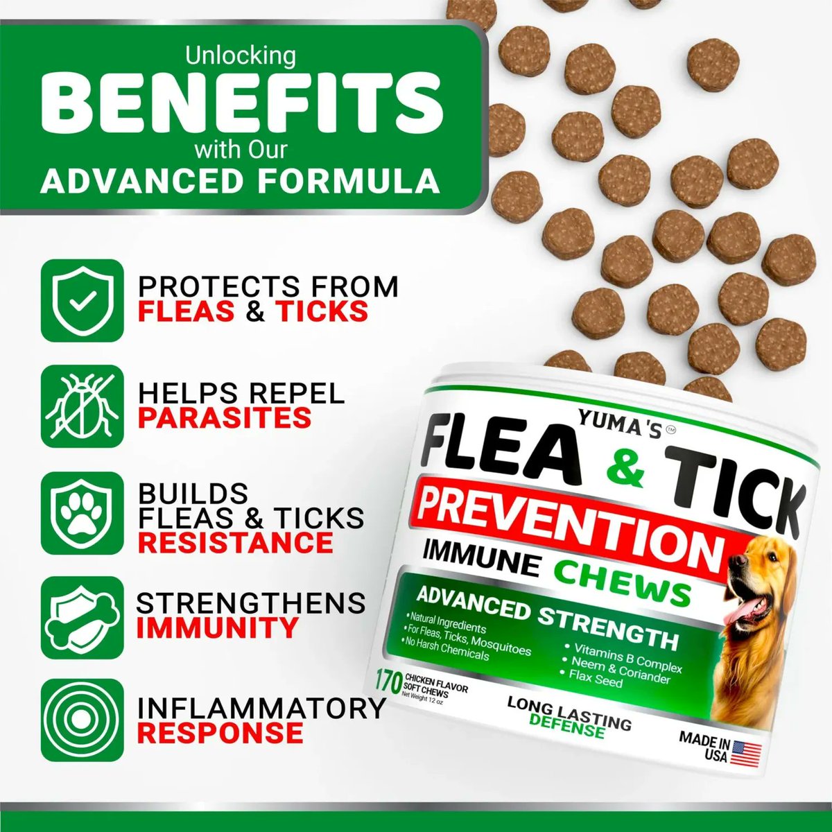 nahidofficial58's tweet photo. Concise + Benefit Focused
🐶Flea &amp; Tick Protection without chemicals?
Try Yuma’s Natural Chewables tasty, safe &amp; vet formulated 🇺🇸
✔️ 170 Chicken-flavored treats
✔️ All breeds &amp; ages
✔️ No topicals. No stress.

🛒 https://t.co/HFigjzswIo
📦 Ships in the USA
#tradyshop #VetFormula https://t.co/Jdt0BZuWI6