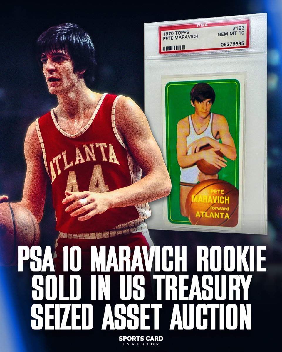 Rob Gough, who owns the $5.2M '52 Mantle, just scored one of only two PSA 10 Pete Maravich rookies for $330K in a federal seized asset auction.

The card was tied to a money laundering case involving offshore sportsbook 5Dimes.