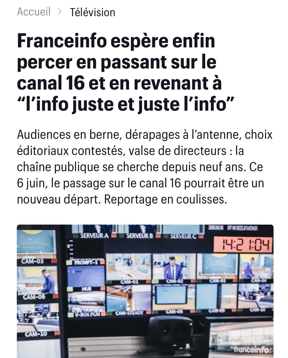 LBleuBlancRouge's tweet photo. Dans la nouvelle numérotation TNT, ils ont mis les gauchistes de France Info sur le canal 16, pensant que ça permettra d’avoir le même succès d’audience que CNEWS 🤣🤣🤣

Vous savez que les gens ont une télécommande ou ça se passe comment ? 🤣🤣🤣 https://t.co/LrpTDTNVn6