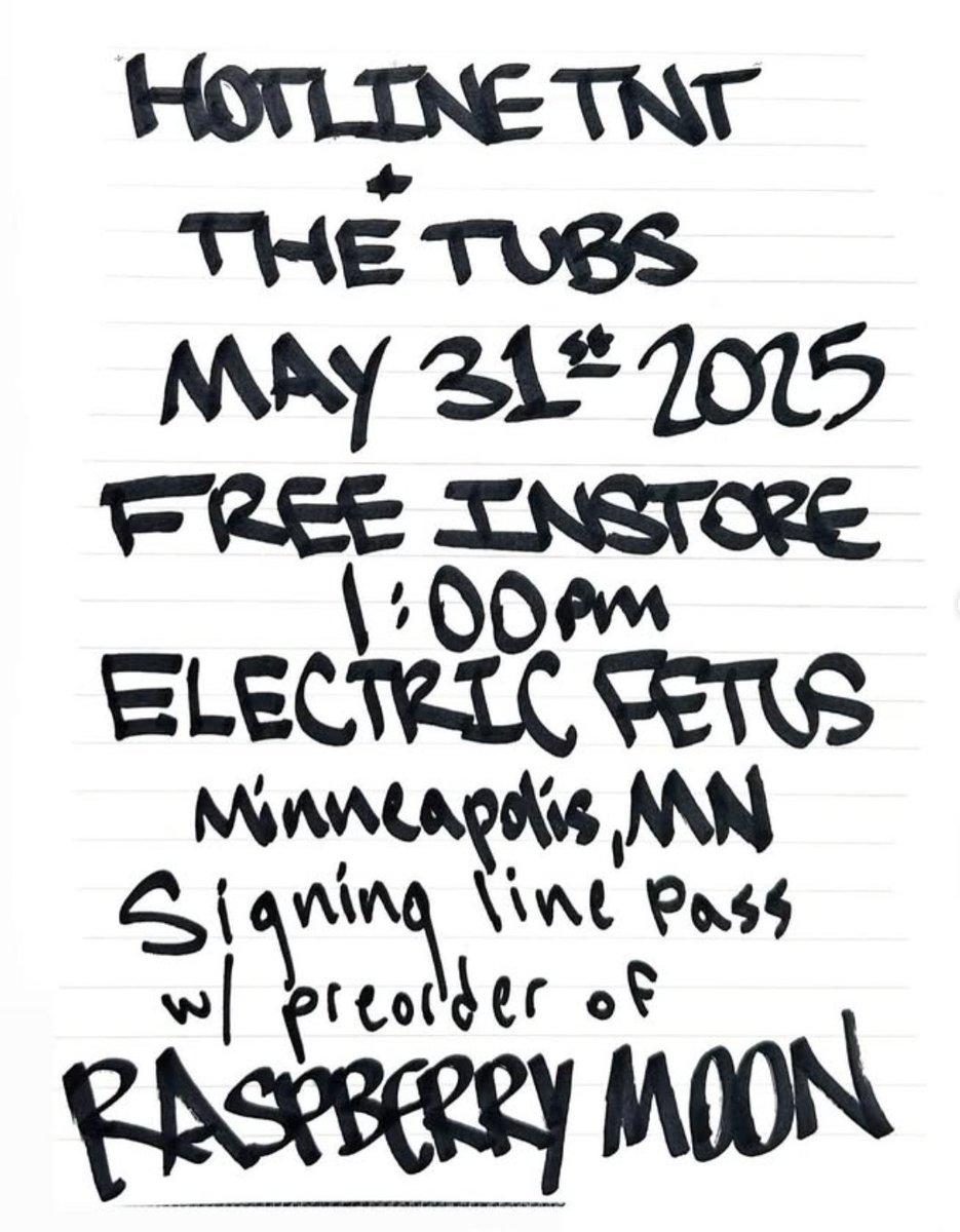 We love that Hotline TNT found out their friends <a href="/_the_tubs_/">THE TUBS</a> were playing in town on the same day and they invited them over to the in-store! See you Hotline TNT and The Tubs fans here Saturday at 1pm!! electricfetus.com/NewsItem/11380