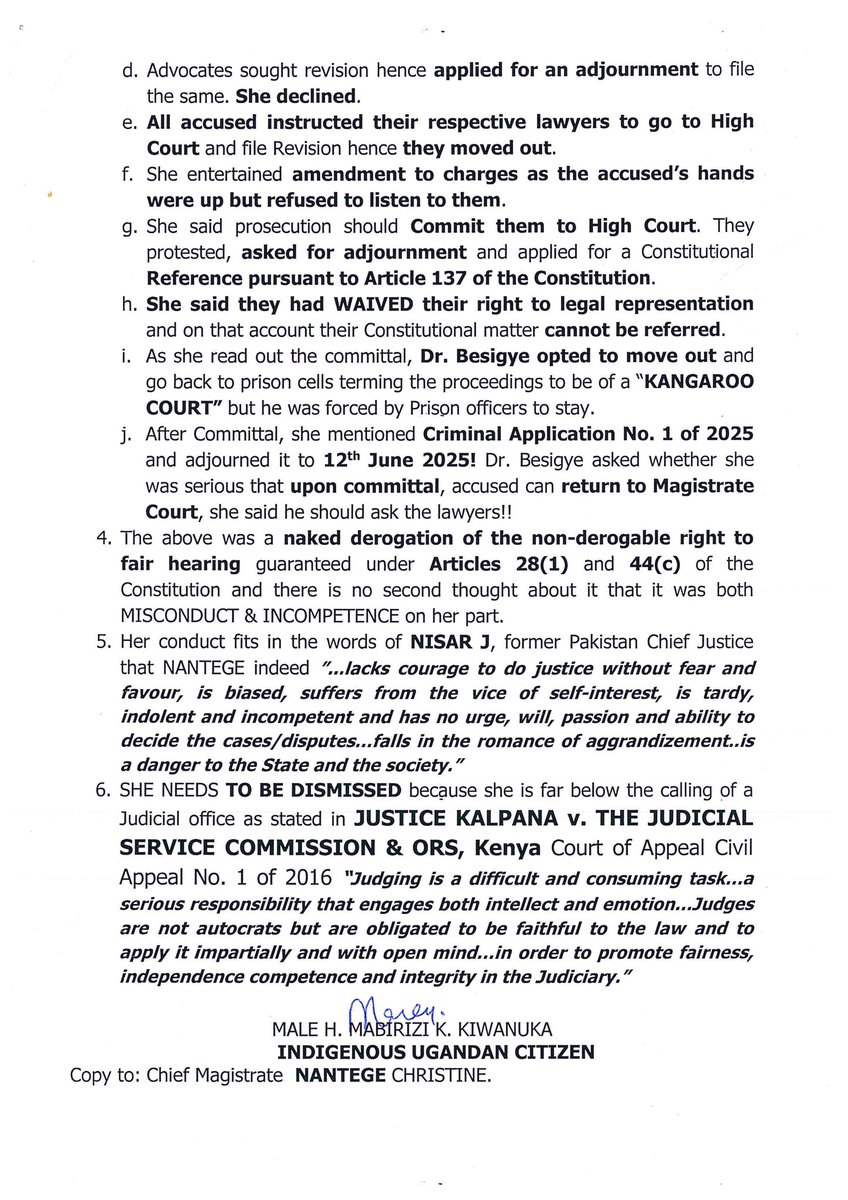 MALE MABIRIZI Ug &East Africa RULE OF LAW CHAMPION (@malemabirizihkk) on Twitter photo NANTEGE of BESIGYE Case "is a danger to both the state & the society". She now Faces JUDICIAL SERVICE COMMISSION. Fundraising: 0701881231 0787263086 <a href="/JSCUganda/">Judicial Service Commission Uganda</a> NANTEGE of BESIGYE Case "is a danger to both the state & the society". She now Faces JUDICIAL SERVICE COMMISSION. Fundraising: 0701881231 0787263086 <a href="/JSCUganda/">Judicial Service Commission Uganda</a>
