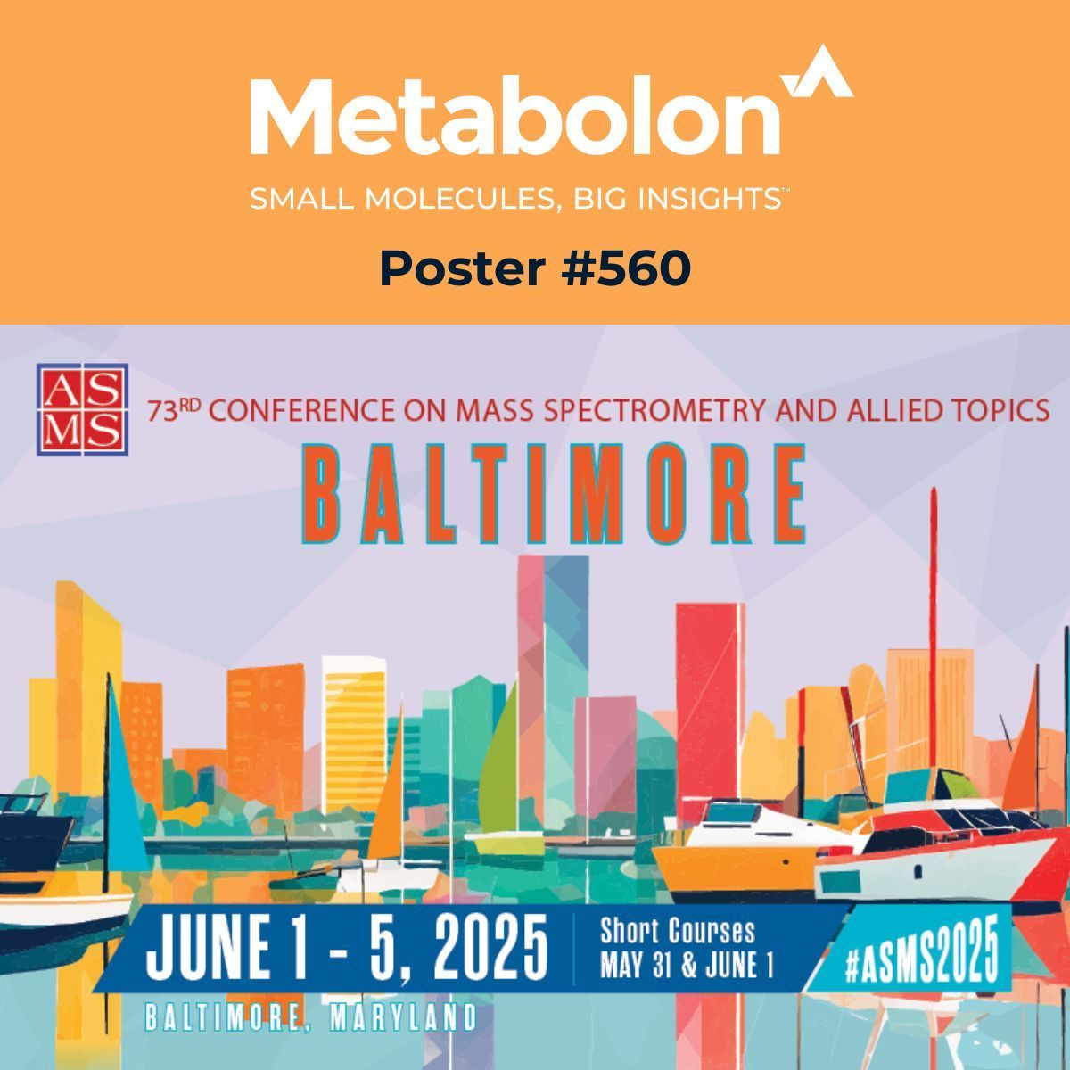 Metabolon is attending #ASMS2025! 

And you?
 
If so, visit poster #560 on Tuesday, where Richard Robinson will present: “Building Biologically Relevant Libraries: How Comprehensive Libraries and Deep MS/MS Coverage Enable Intelligent Library Growth.”

#MassSpectrometry"