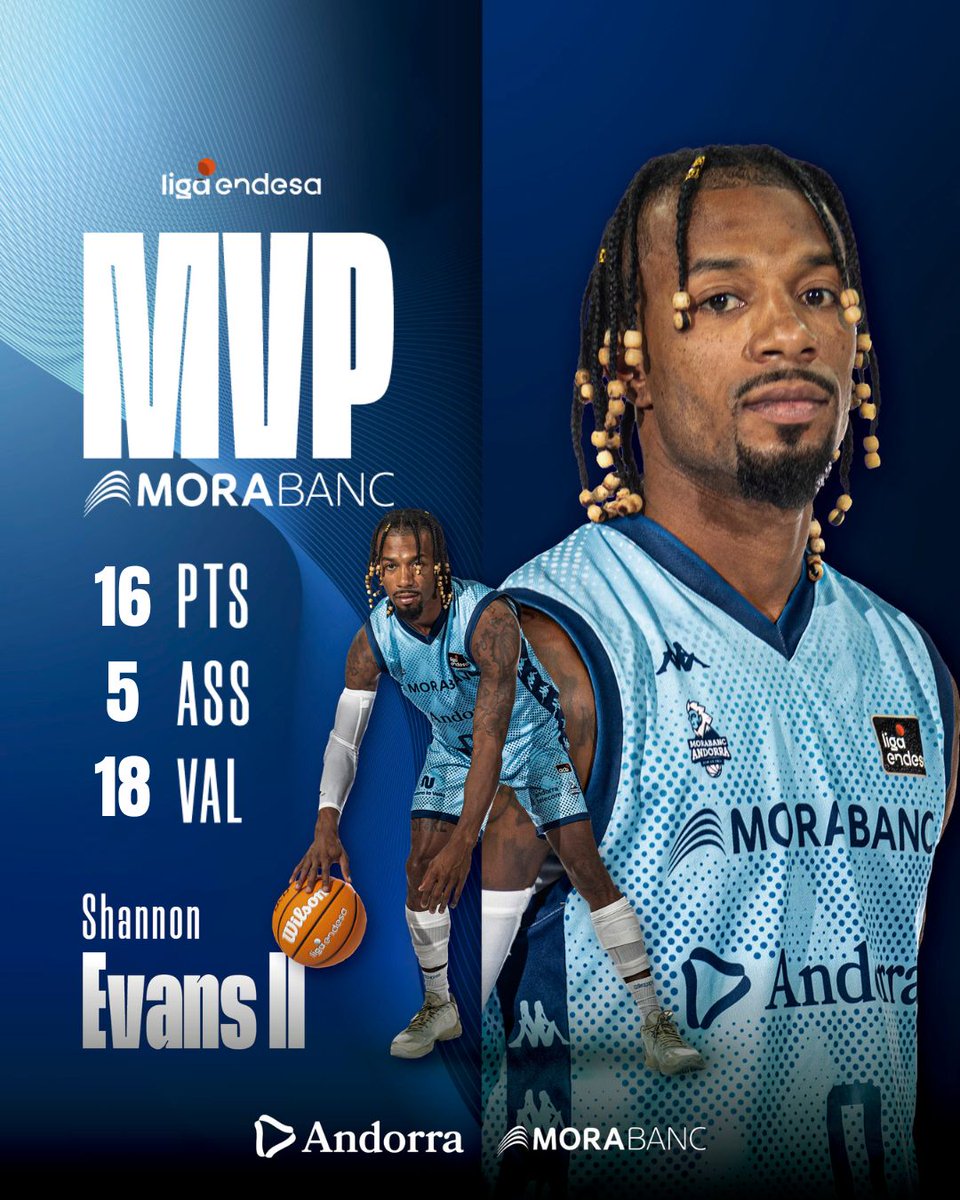 ⭐️ 𝗠𝗩𝗣 𝗠𝗢𝗥𝗔𝗕𝗔𝗡𝗖
🏀 Jornada 34 | Liga Endesa
🤟🏾 <a href="/hollywood_XI/">Shannon Evans II ™</a>
 
<a href="/MoraBanc/">MoraBanc</a> x #ForaLimits #MaiPor