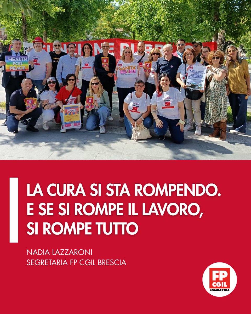 FpCgilLombardia's tweet photo. “Curiamo il lavoro”: la sanità non si fa a pezzi

Intervista a Nadia Lazzaroni, segretaria Fp Cgil Brescia

https://t.co/6PFEyz4N16

#FpCgil #Cgil #SanitàPubblica #CuriamoIlLavoro #Brescia #Referendum2025 #VotaSì https://t.co/Y9HCOnqp2E