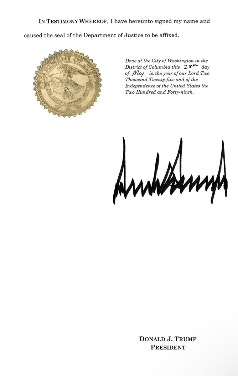 President Trump, <a href="/realDonaldTrump/">Donald J. Trump</a>—thank you again, sir! 🫡🇺🇸

Also, huge thanks to <a href="/KacyJDixon/">SincerelyHeld</a>, Earl Matthews, <a href="/MartyrJose1776/">Joseph Warren Founding Martyr</a>, and others for advocating on my behalf for this pardon. 🙏

If you’d like to know what happened, I invite you to review the documented, evidence-based