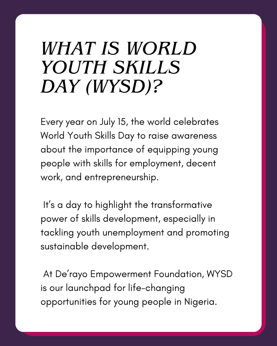 This is all you need to know about World Youth Skills Day (WYSD) 2025! 

Every year on July 15, WYSD provides us the opportunity to highlight the importance of teaching young people skills for jobs and entrepreneurship.