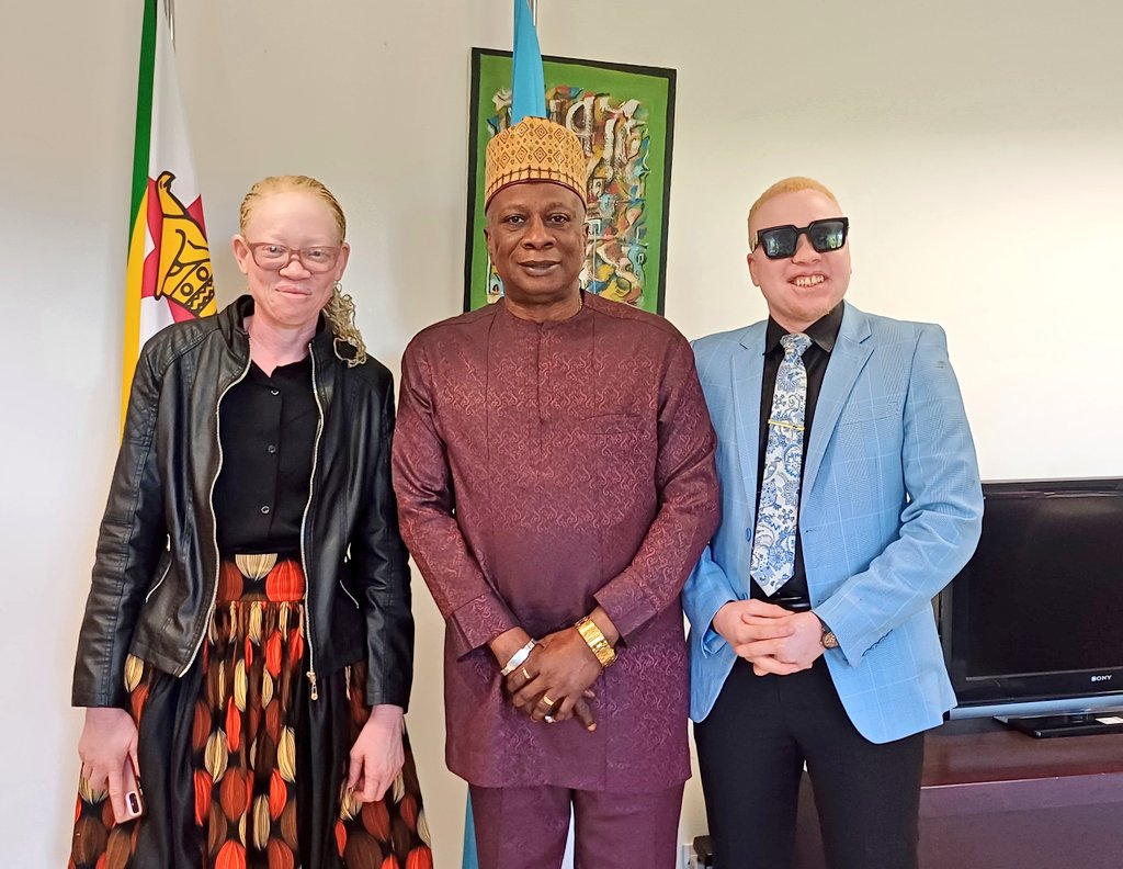 UN Zimbabwe (@unzimbabwe) on Twitter photo 🌍 Ahead of International Albinism Awareness Month, advocates Lordwin Rimire & Emmaculate Chipunza met with <a href="/EdwardKallon/">Edward Kallon</a> <a href="/UNZimbabwe/">UN Zimbabwe</a> Chief, to spotlight inclusion, rights & dignity for people with albinism. #AlbinismAwareness #DisabilityInclusion #InclusionMatters 🌍 Ahead of International Albinism Awareness Month, advocates Lordwin Rimire & Emmaculate Chipunza met with <a href="/EdwardKallon/">Edward Kallon</a> <a href="/UNZimbabwe/">UN Zimbabwe</a> Chief, to spotlight inclusion, rights & dignity for people with albinism. #AlbinismAwareness #DisabilityInclusion #InclusionMatters