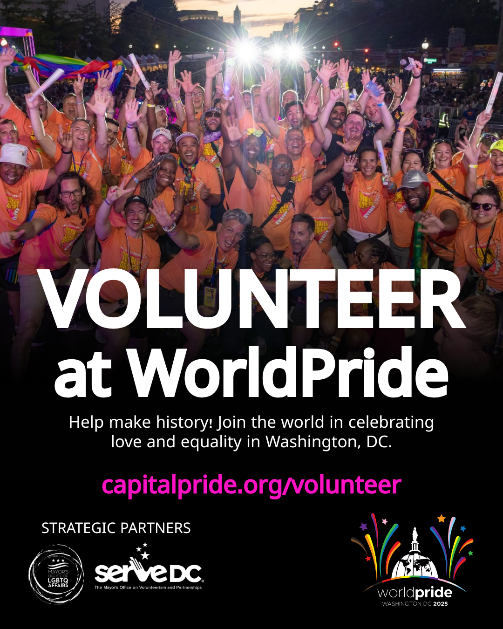 ServeDC's tweet image. Calling all volunteers 📣
With WorldPride in full swing, we need YOU to help make it a success. From parades to concerts, there’s a role for everyone!
Sign up➡️tinyurl.com/VolunteerWorld…