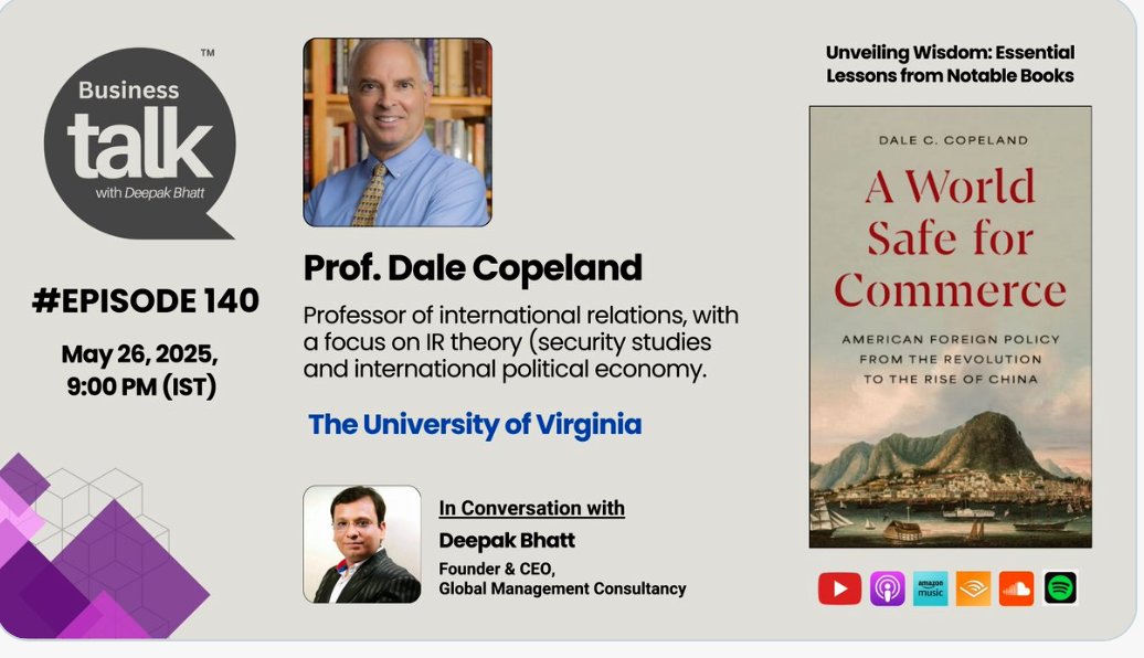 Hi All.   Sorry I've been quiet for a couple of weeks -- been doing research on a new book on lessons from history for US-China relations.  I'll be posting some thoughts about this project soon.   But I thought in the meantime some might like to hear a podcast discussion on both