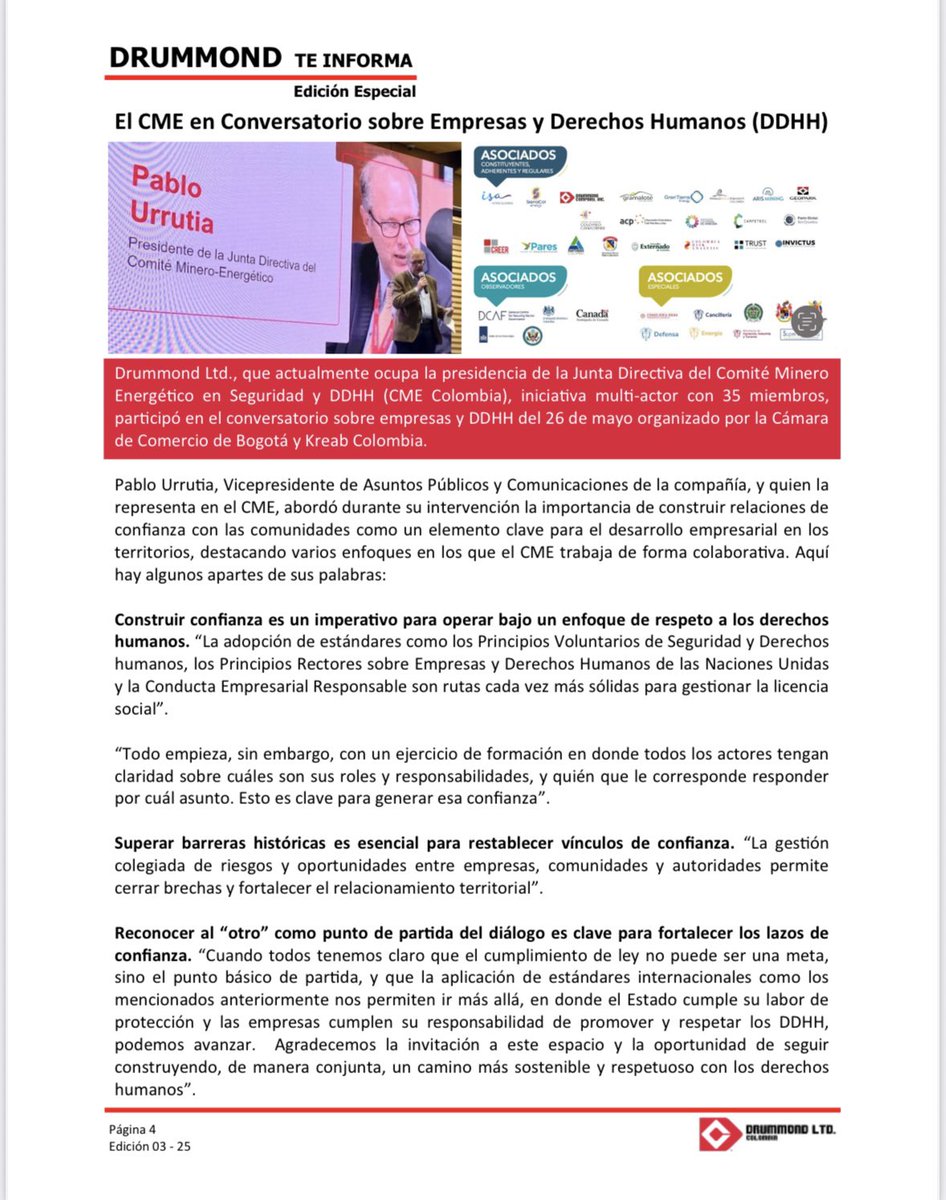 Pablo Urrutia (@purrutia21) on Twitter photo En <a href="/DrummondLtdCo/">Drummond Ltd. Colombia</a> somos proactivos en impulsar el respeto por los Derechos Humanos. En <a href="/DrummondLtdCo/">Drummond Ltd. Colombia</a> somos proactivos en impulsar el respeto por los Derechos Humanos.