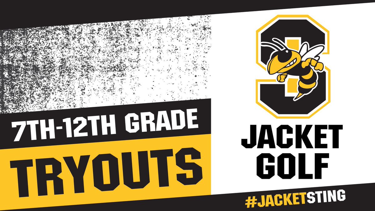 Jacket Athletics (@stkjackets) on Twitter photo Jacket Golf TRYOUTS for rising 7th-12th graders have been rescheduled for next week. Students wishing to participate in tryouts should have an updated physical uploaded to Dragonfly.
Monday, June 2 and Tuesday, June 3
2:00pm - 3:00pm
The Links Golf Course
#JacketSting Jacket Golf TRYOUTS for rising 7th-12th graders have been rescheduled for next week. Students wishing to participate in tryouts should have an updated physical uploaded to Dragonfly.
Monday, June 2 and Tuesday, June 3
2:00pm - 3:00pm
The Links Golf Course
#JacketSting