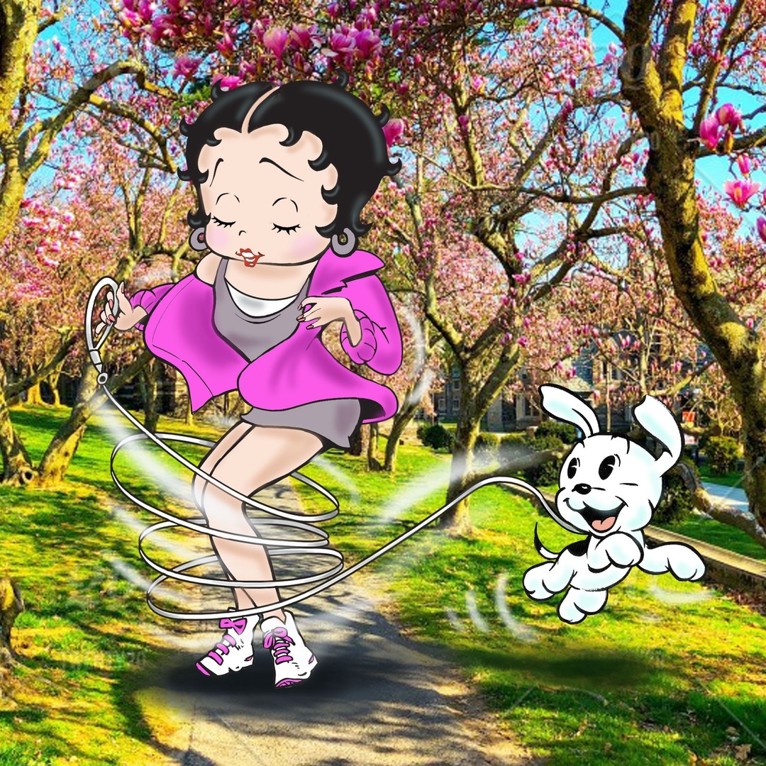 Spring has sprung 🌻 Betty and Pudgy are ready to enjoy the weekend! 

#booplove #bettyboop #spring #flowers #sunny