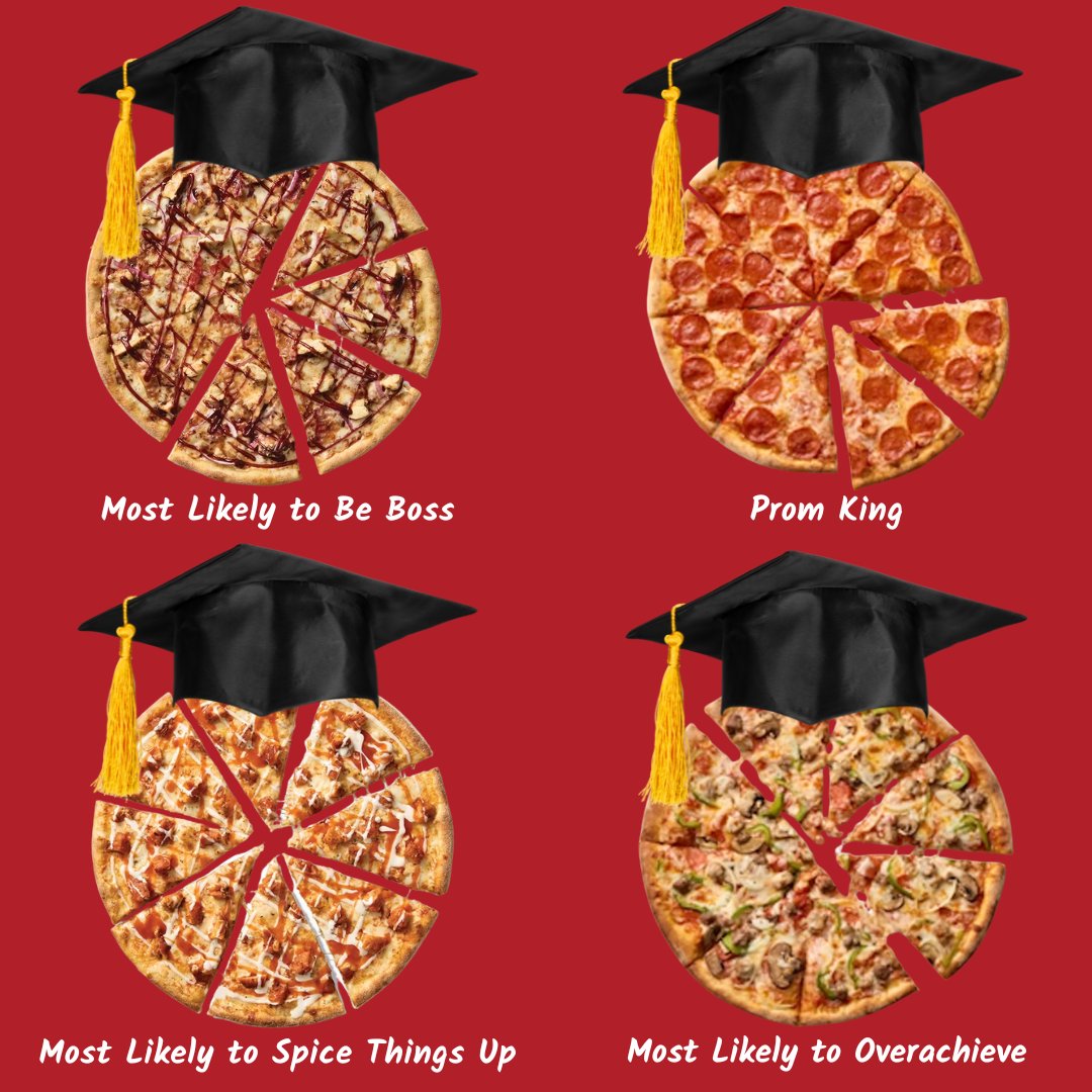🎓🍕 Class of 2025: Pizza Edition 🍕🎓​
 They came. They sizzled. They conquered. Meet our senior superlatives:. ​Tag your grad and tell us—what slice are THEY? 🍕🎓​➡️papaginos.com
​
 #ClassOf2025  #graduation2025 #grad