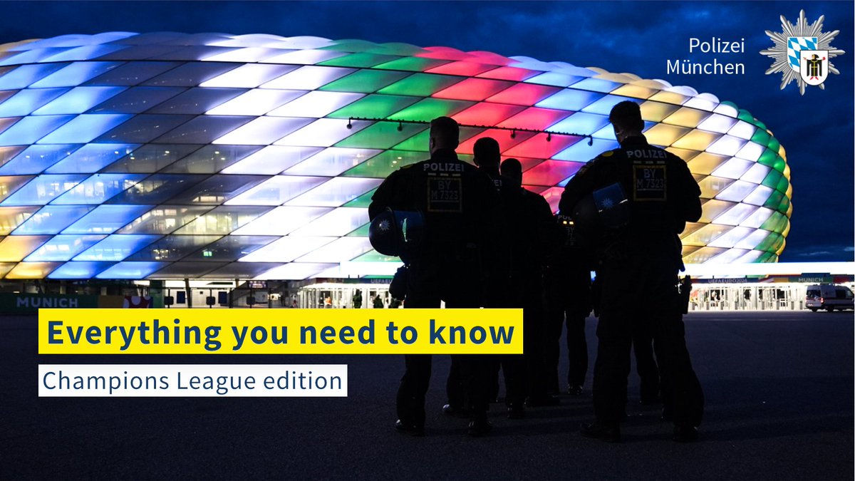 We have collected all the important information you need as a fan at the #UCLfinal match in Munich. The information is available on german, italian and french under the following link:

polizei.bayern.de/aktuelles/vera…