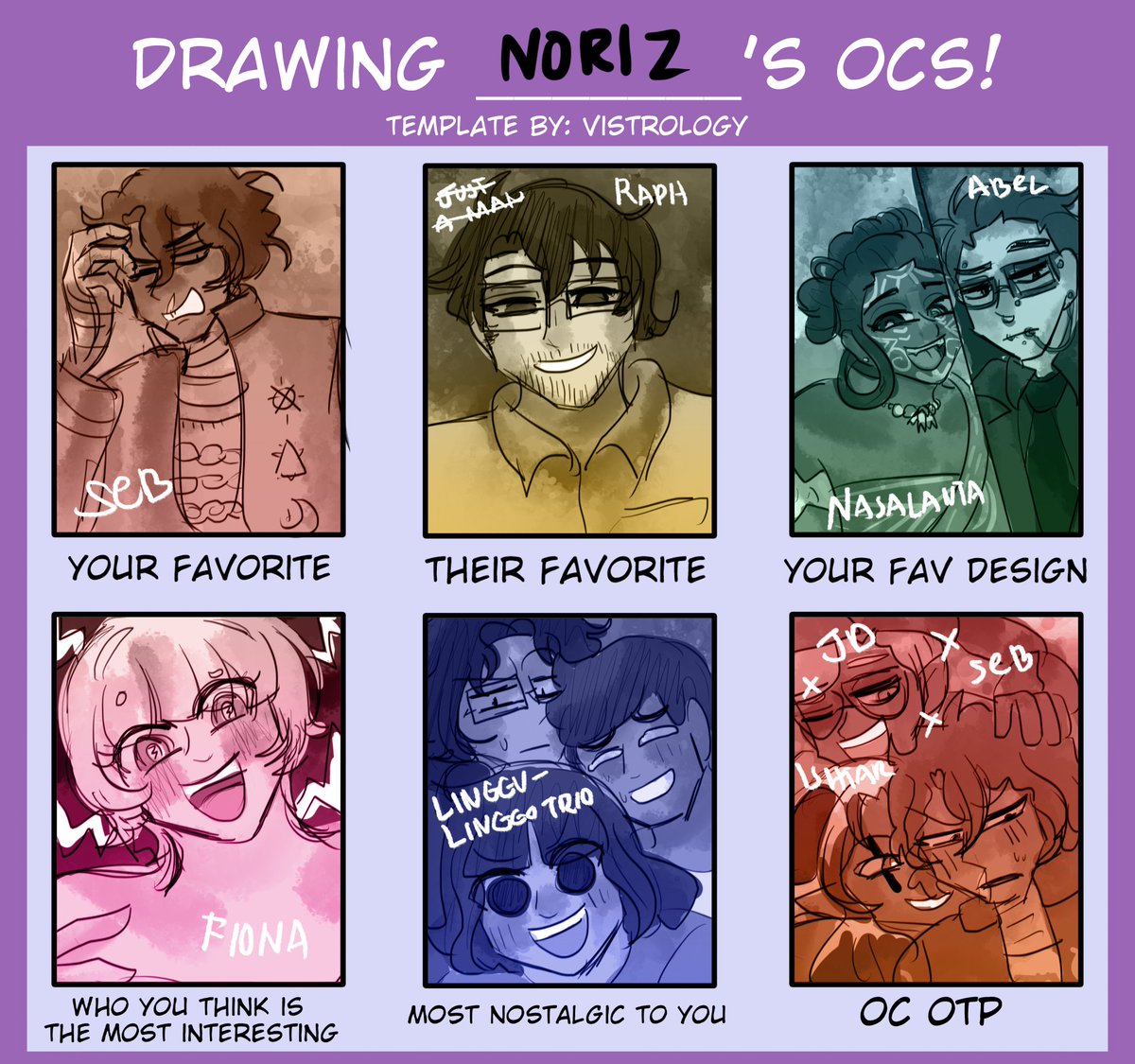 Some sketches of
<a href="/togidemi/">the togmeister</a>'s ocs! I really love their ocs [and them hehe]...

I was supposed to post this some time ago but I Forgor  Seb will be one of my favorites forever do not test me... I would have also put yaz in one of my fave designs though ngl but there's two now GDKL