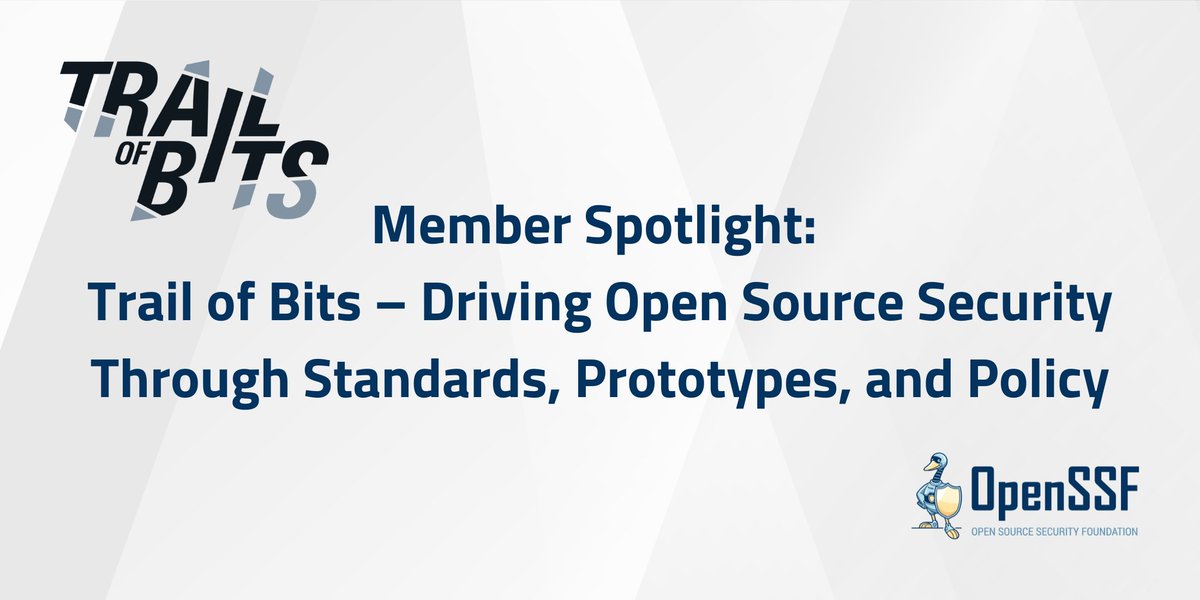 openssf's tweet image. 🔒 Member Spotlight: Trail of Bits
From PEP 740 to OpenSSF Scorecard dashboards, they’re shaping the future of #OpenSourceSecurity with standards, prototypes, &amp;amp; policy leadership.

Read more 👇
🔗hubs.la/Q03pXTwQ0