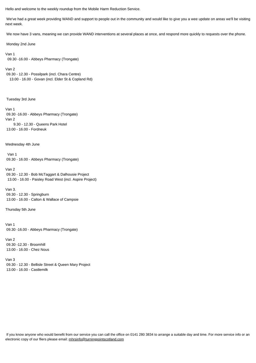 Next week's van locations <a href="/turningpointsco/">Turning Point Scotland</a>