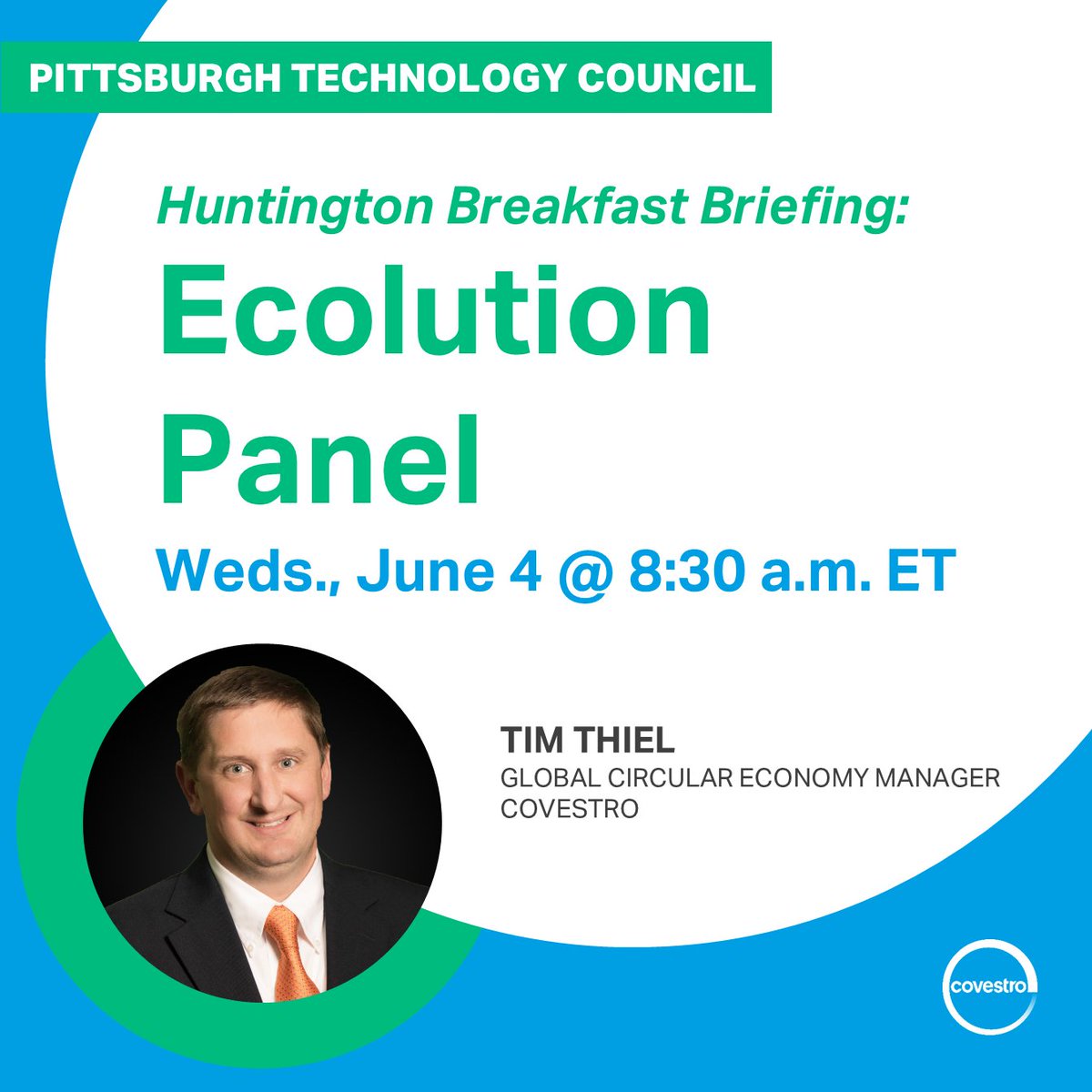 CovestroUS's tweet image. 🌱 Innovation meets impact. Our own @timwthiel will join @pghtech next week for a special #Ecolution Breakfast Briefing. Join Tim to learn how tech is powering the circular economy and helping us solve complex sustainability challenges: pghtech.org/events/hbb_eco…