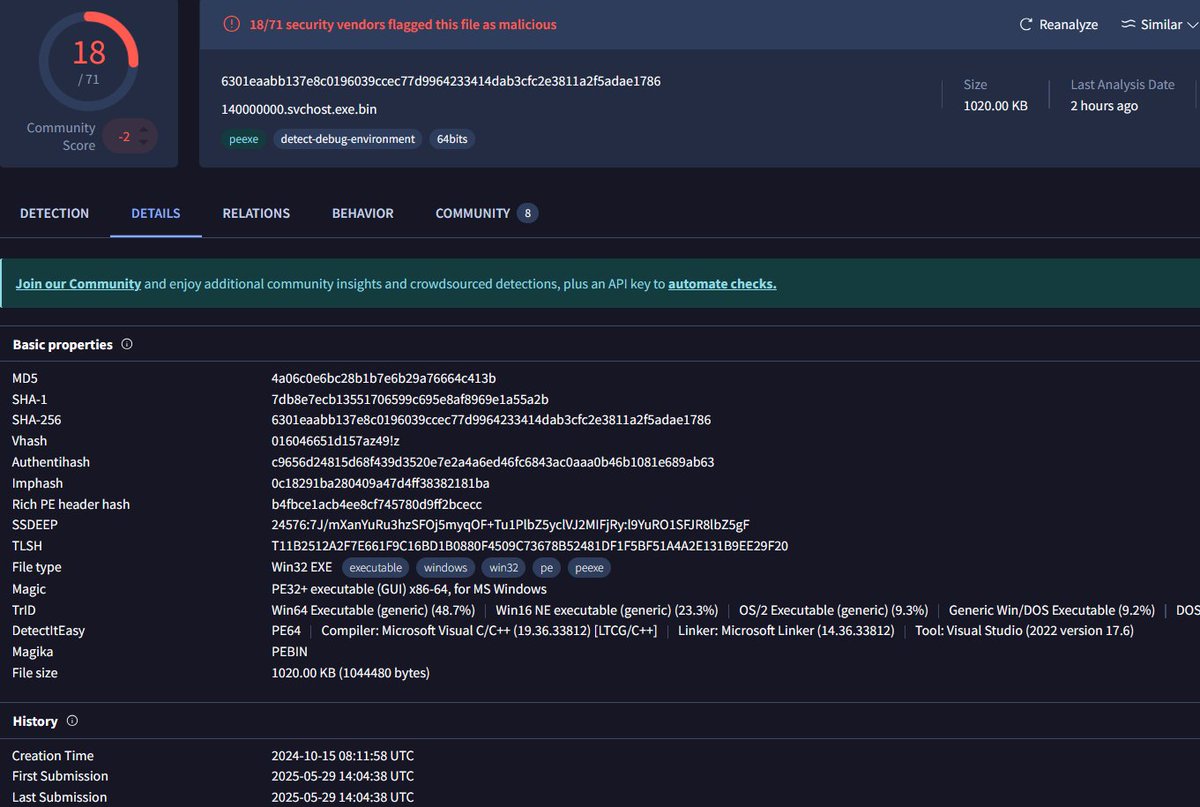 RakeshKrish12's tweet image. 🚨#APT41 🇨🇳New IOCs uncovered related to #Calender Campaign!
2 New Samples of #Toughprogress found
MD5
d54187089a44e825d6a0e8e3793d5516
4a06c0e6bc28b1b7e6b29a76664c413b
More: github.com/TheRavenFile/T…
#OSINT #threatintel #security #infosec #hack #malware #darkweb #deepweb