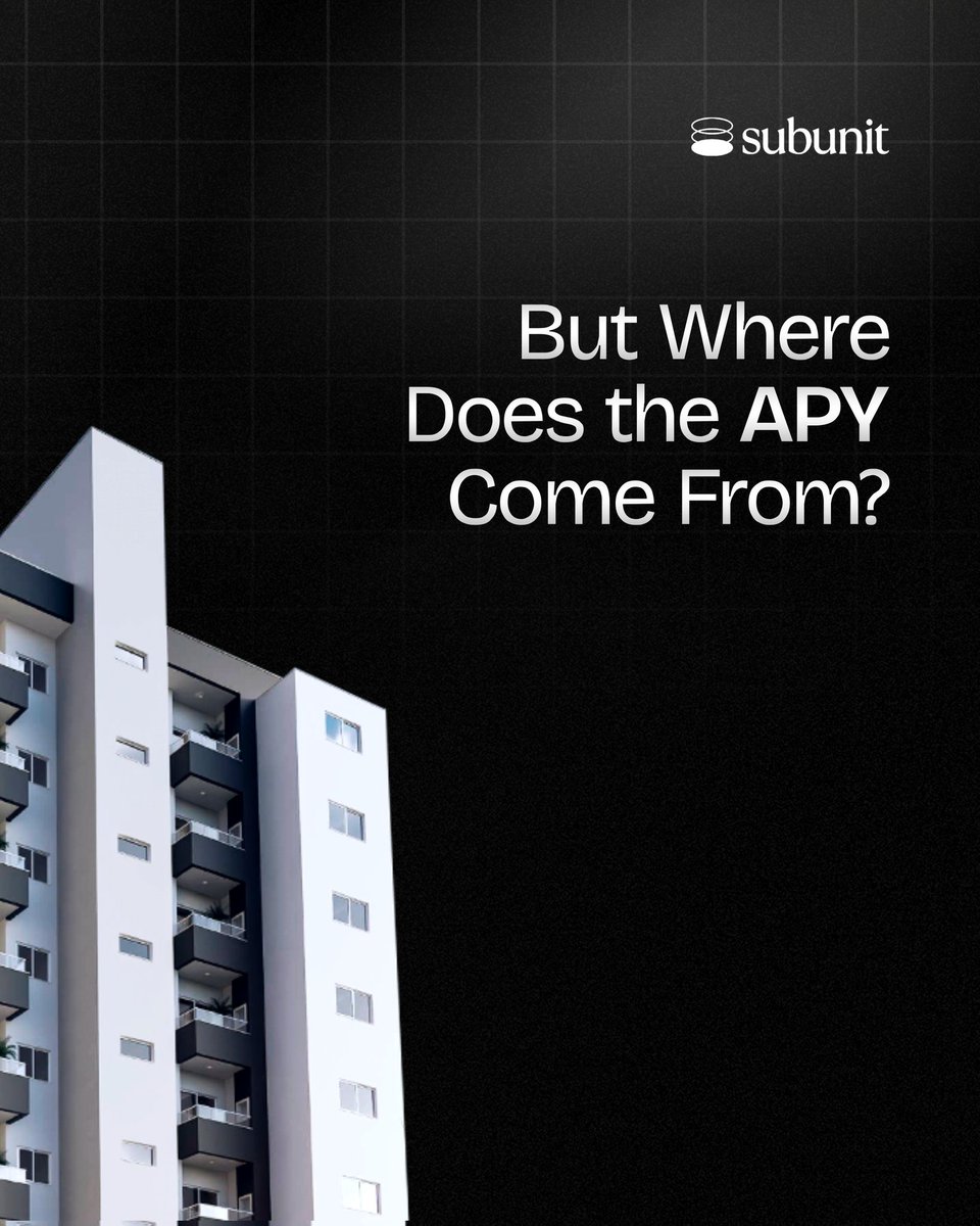 subunit_xyz's tweet image. Curious how Subunit rewards can reach up to 20% APY?

We’ve broken it down into 3 simple parts from rental income to trading gains and property value growth.

Swipe through to see where the returns really come from and how your investment grows over time ⬇️

#SubunitSubvault