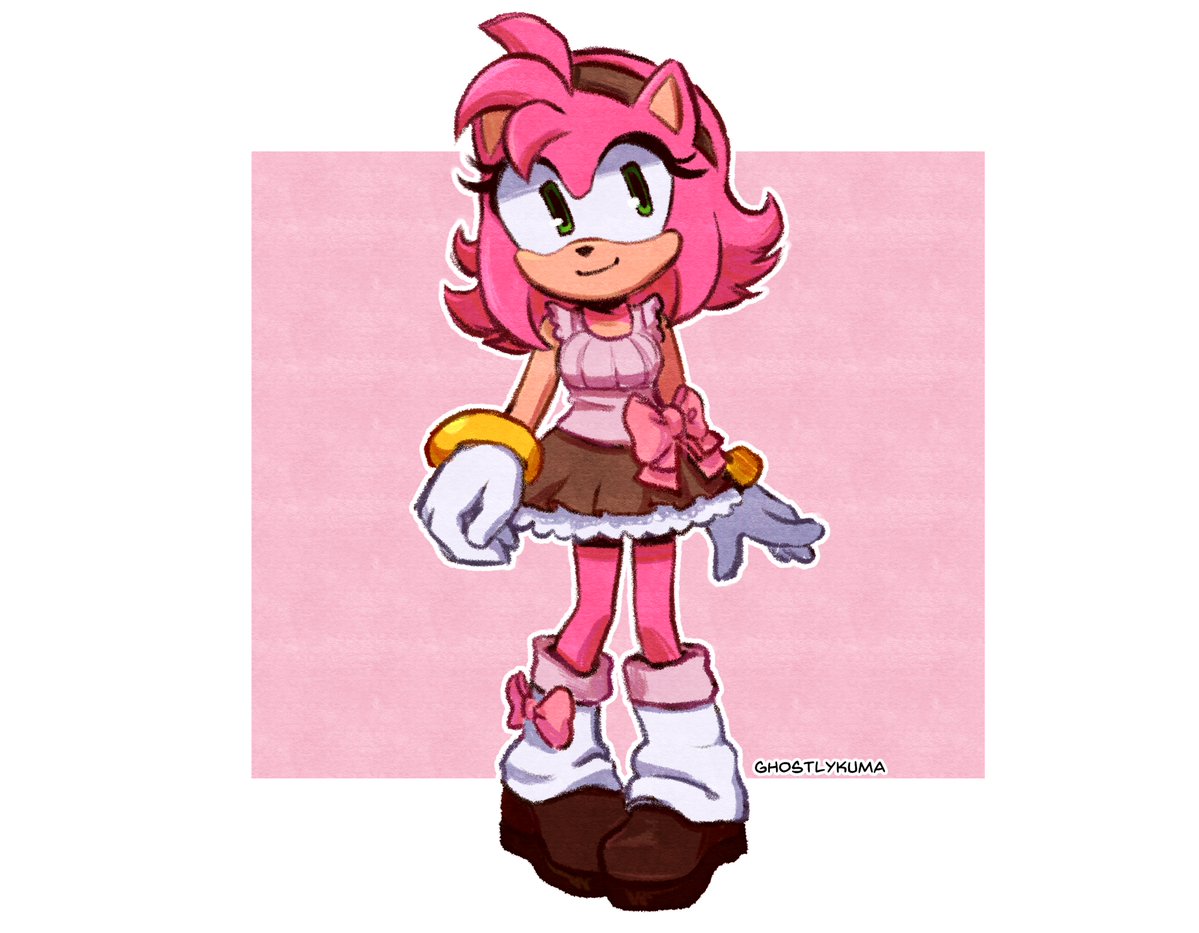 i just wanted to draw her in a cute outfit &lt;3
#amyrose #amyrosefanart #SonicTheHedgehog